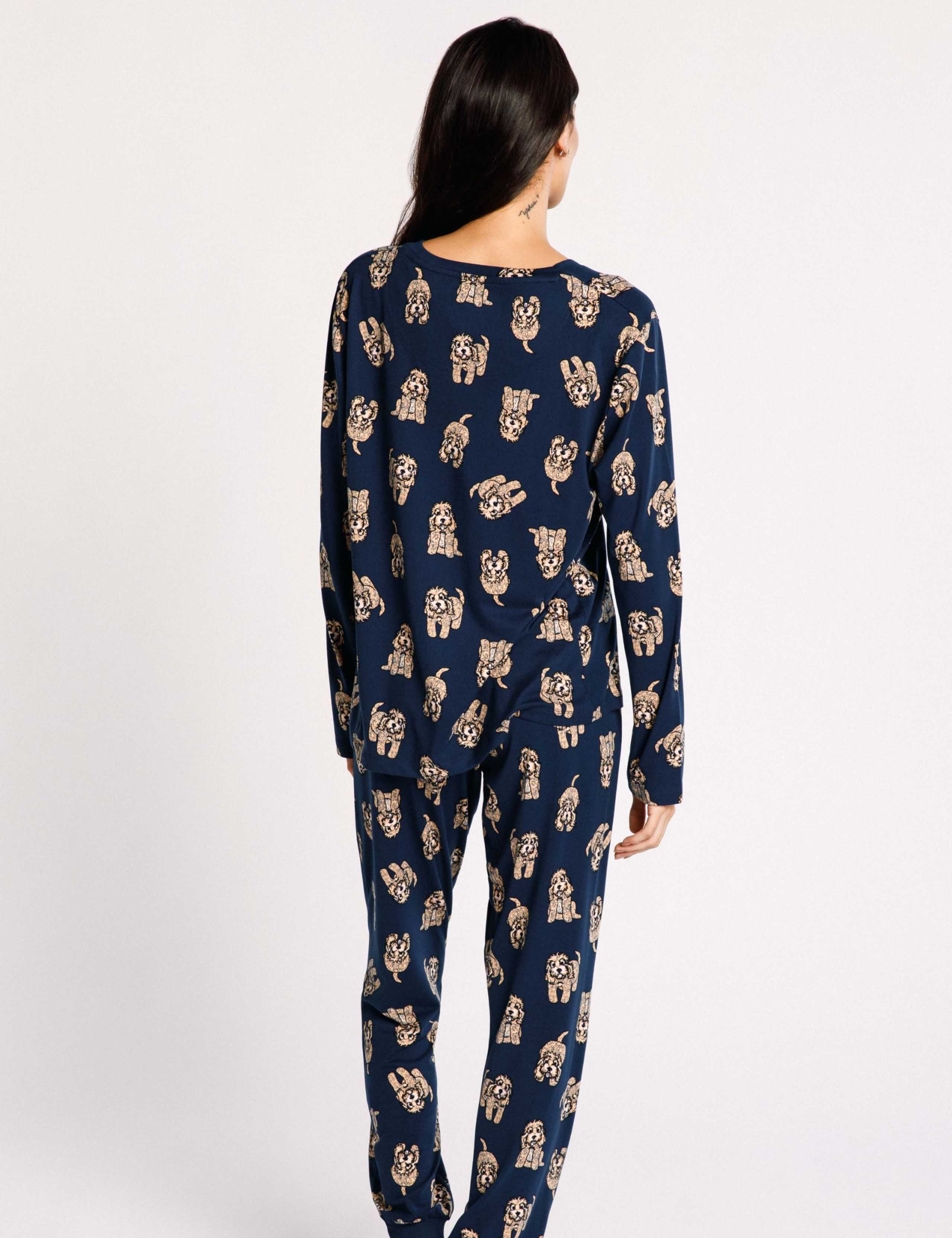 Dog Print Crew Neck Pyjama Set 3 of 5