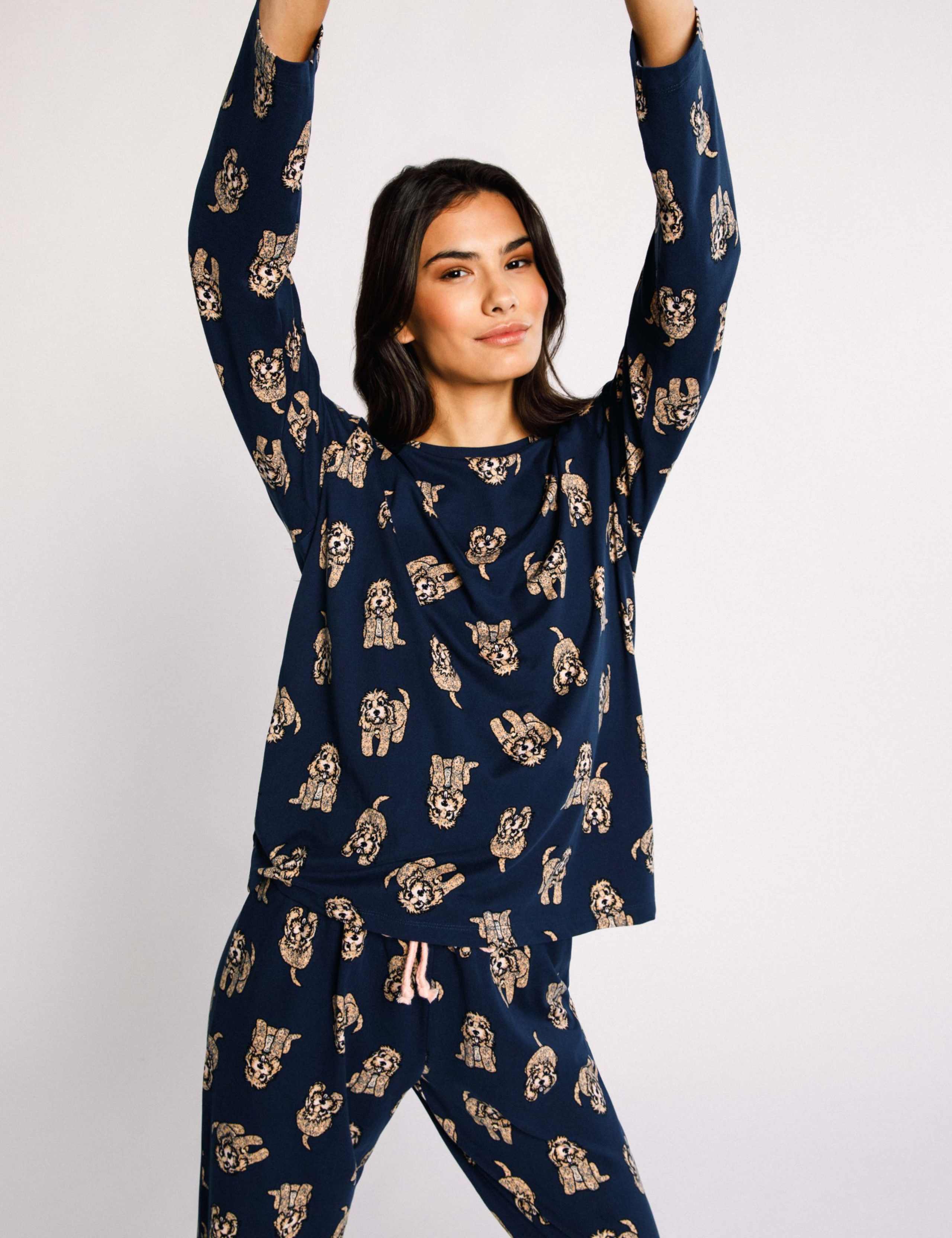 Dog Print Crew Neck Pyjama Set 4 of 5