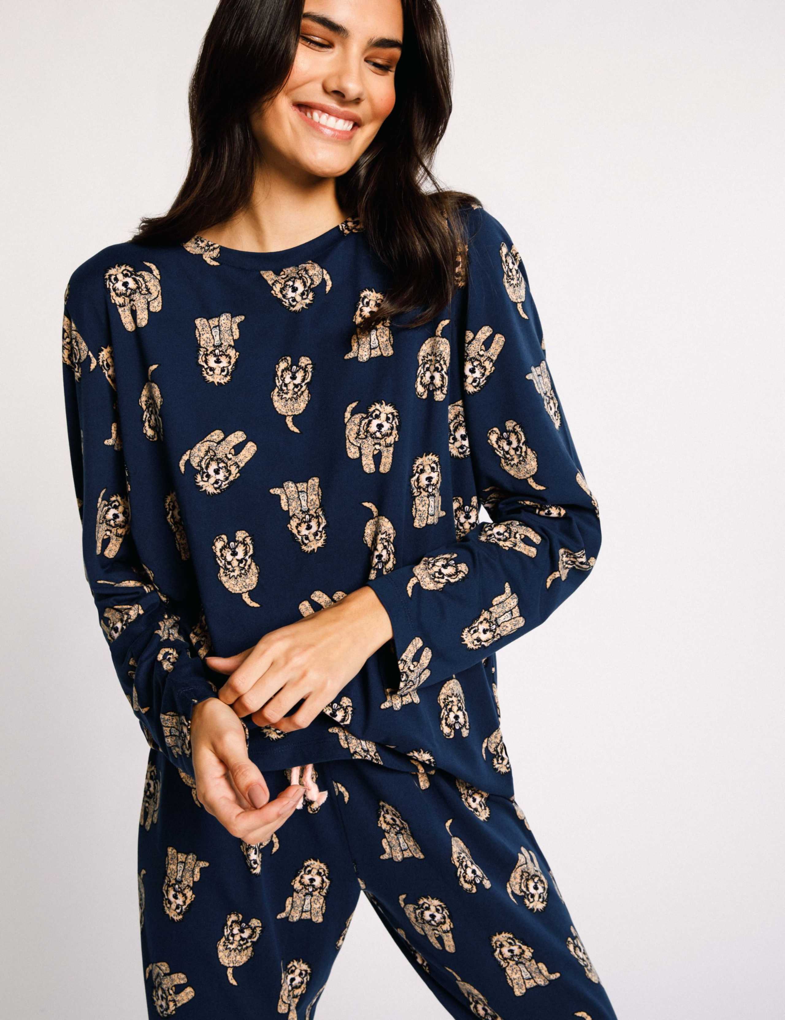 Dog Print Crew Neck Pyjama Set 5 of 5