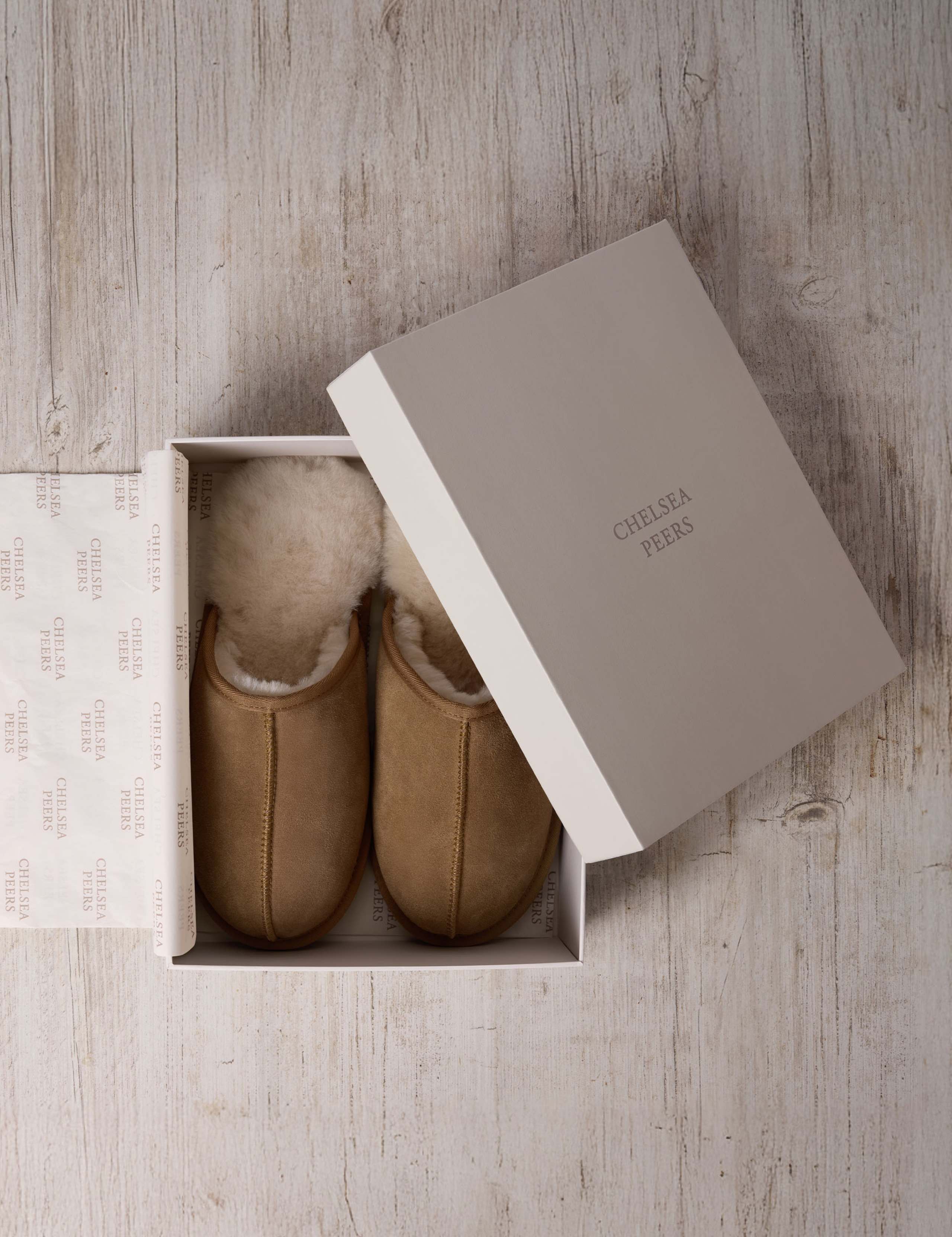 Suede Sheepskin Lined Mule Slippers 1 of 5