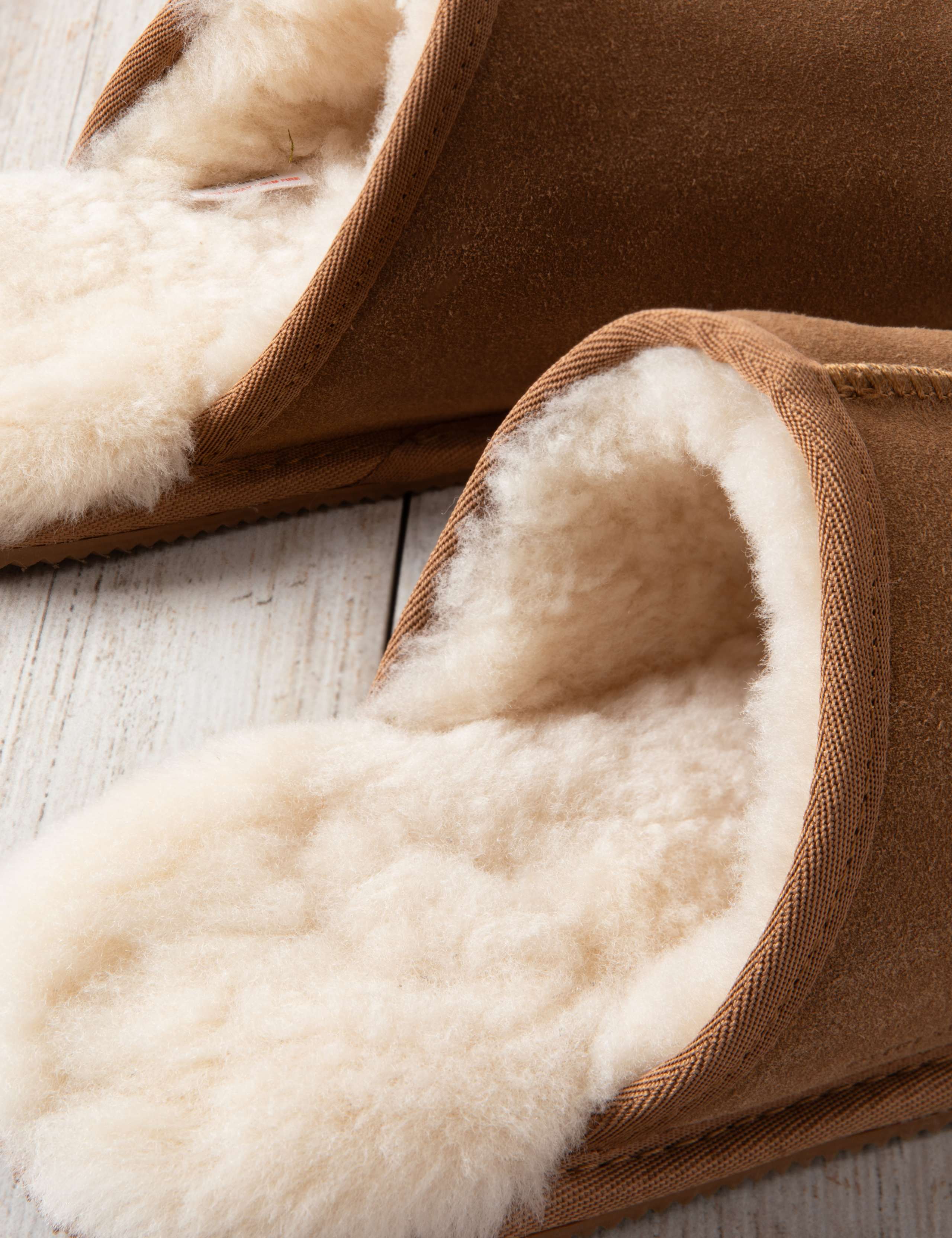 Suede Sheepskin Lined Mule Slippers 4 of 5