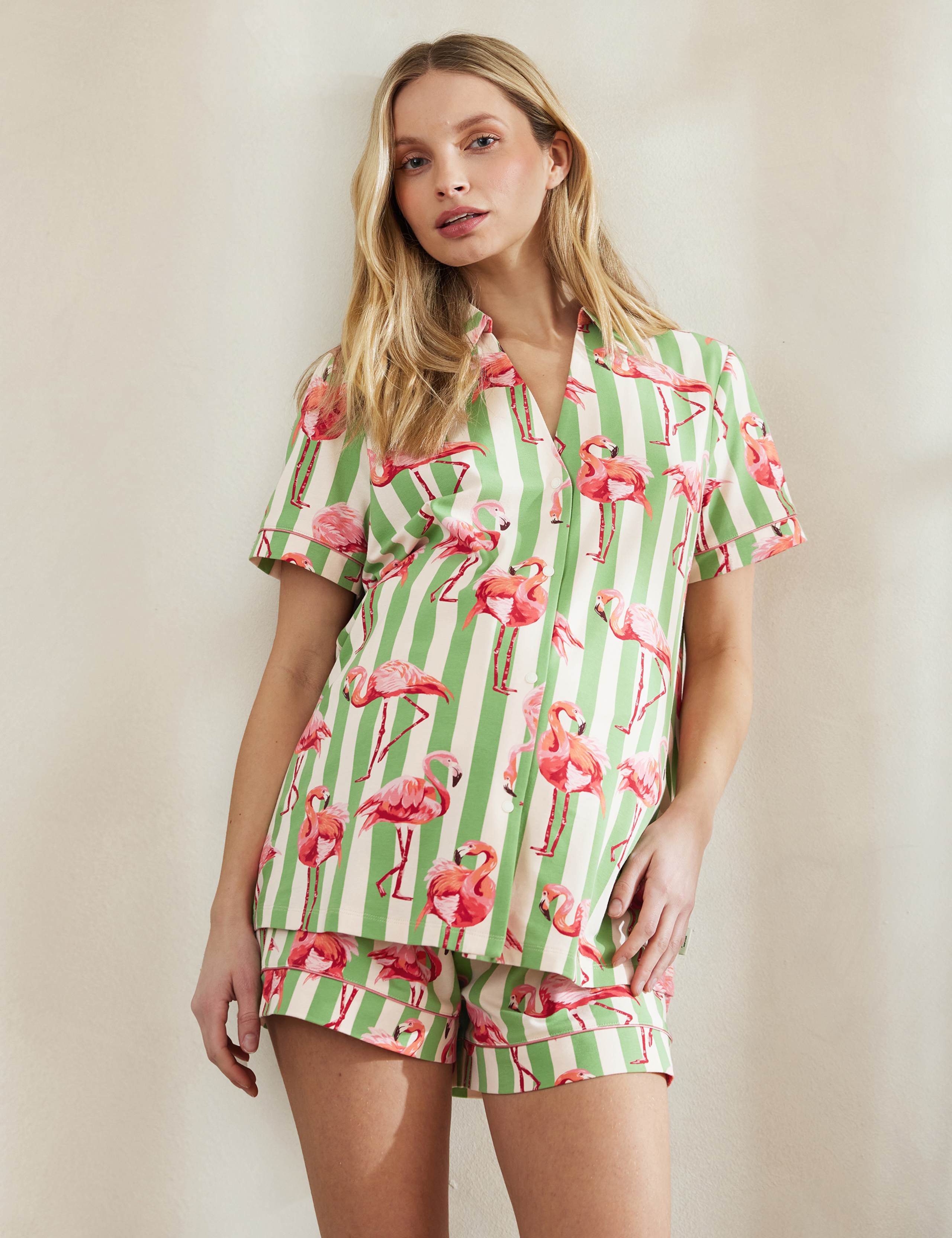 Maternity Cotton Rich Flamingo Shortie Set 2 of 5