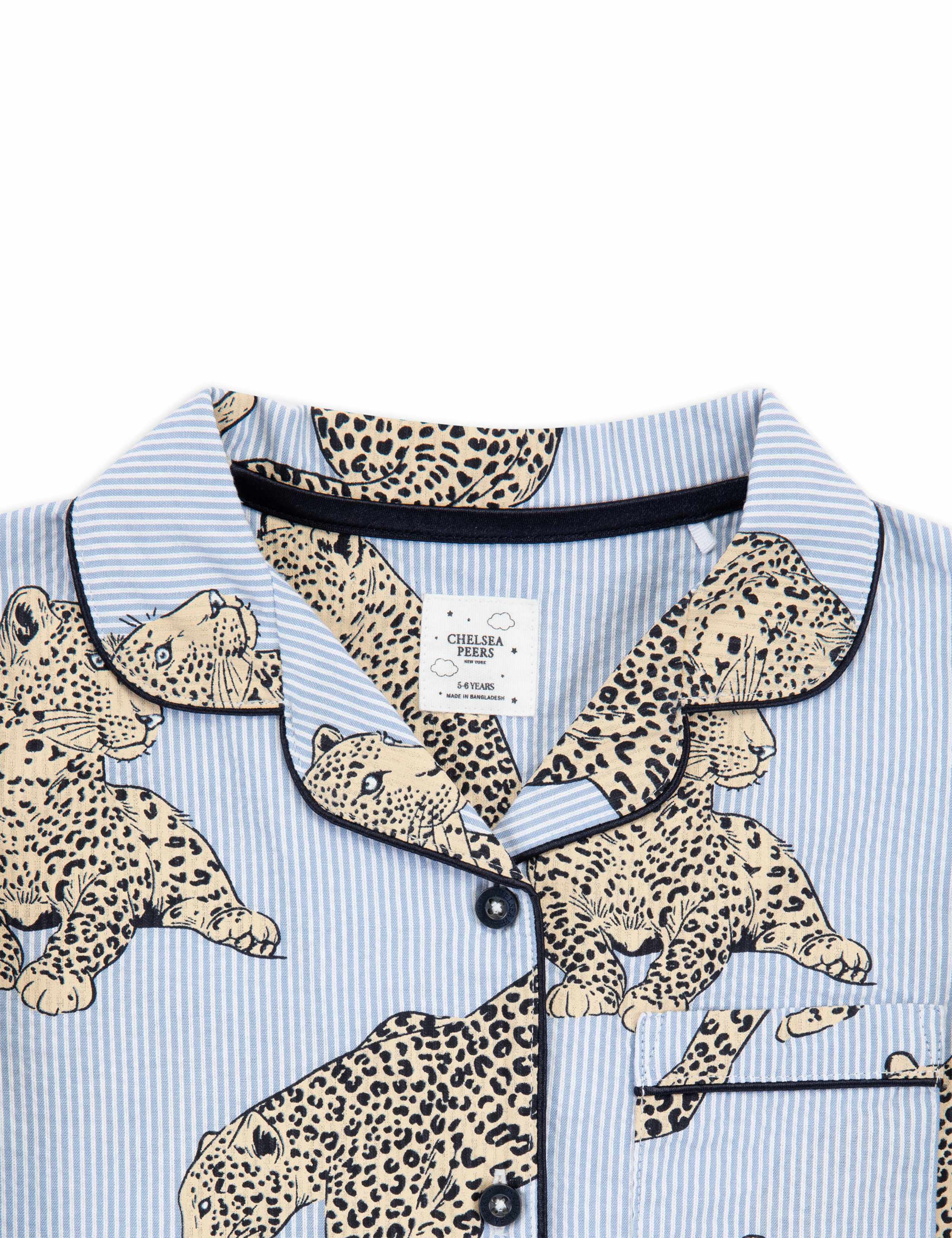 Pure Cotton Seersucker Leopard Pyjamas (1-12 Yrs) 3 of 3