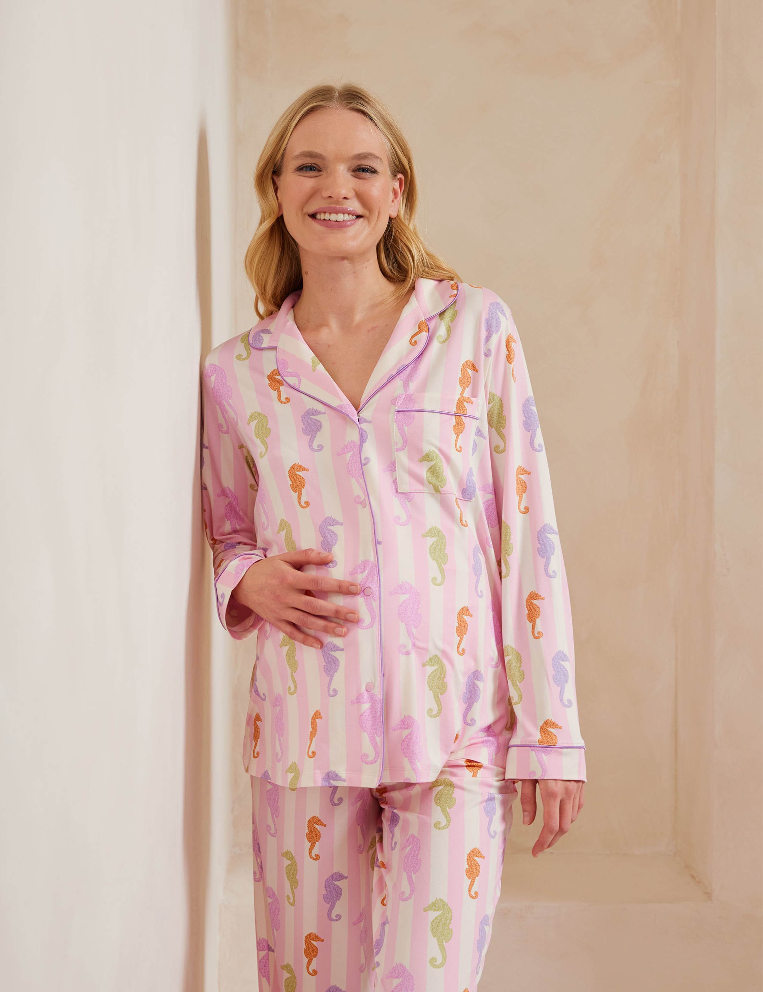 Maternity Jersey Seahorse Revere Pyjama Set 3 of 5
