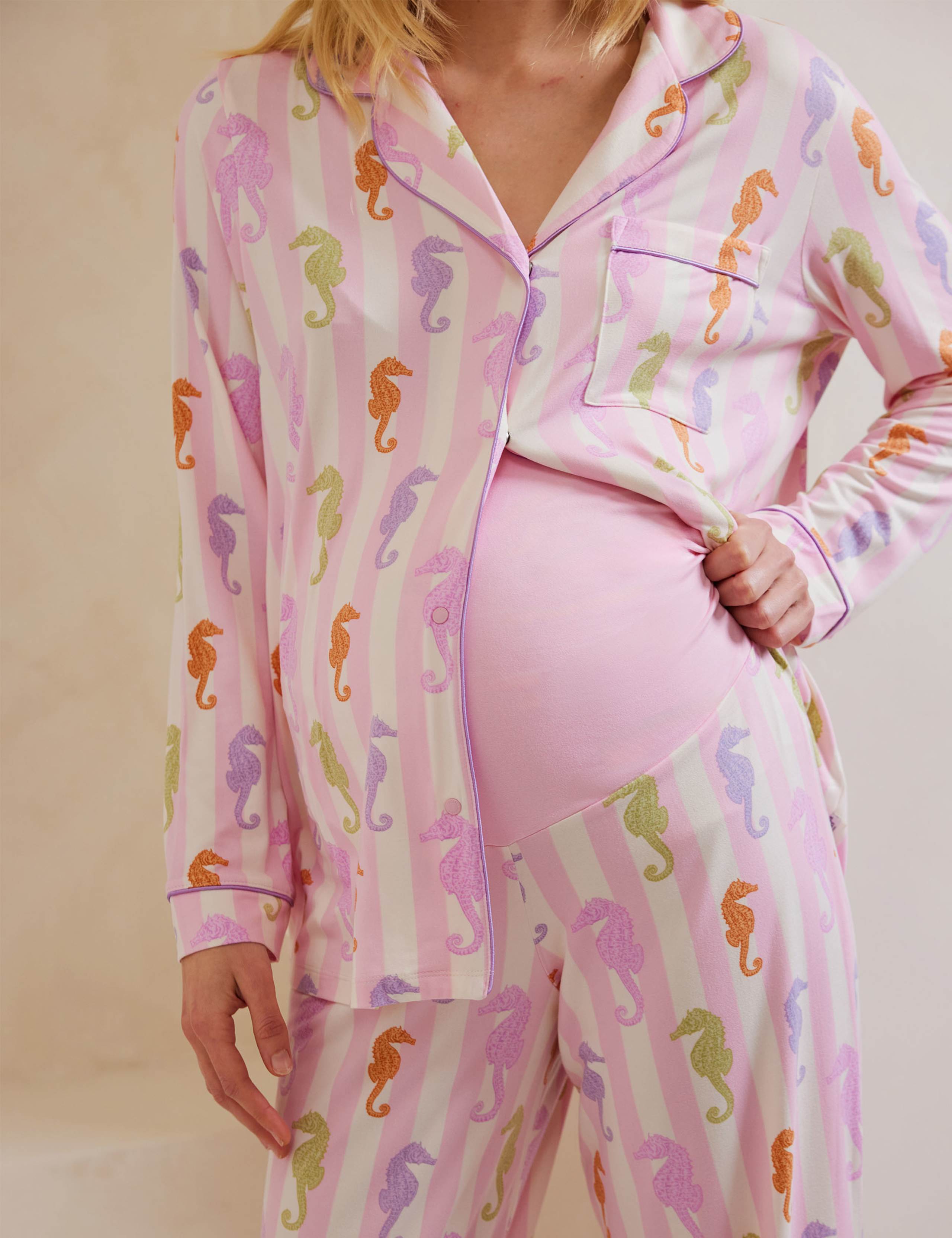 Maternity Jersey Seahorse Revere Pyjama Set 5 of 5
