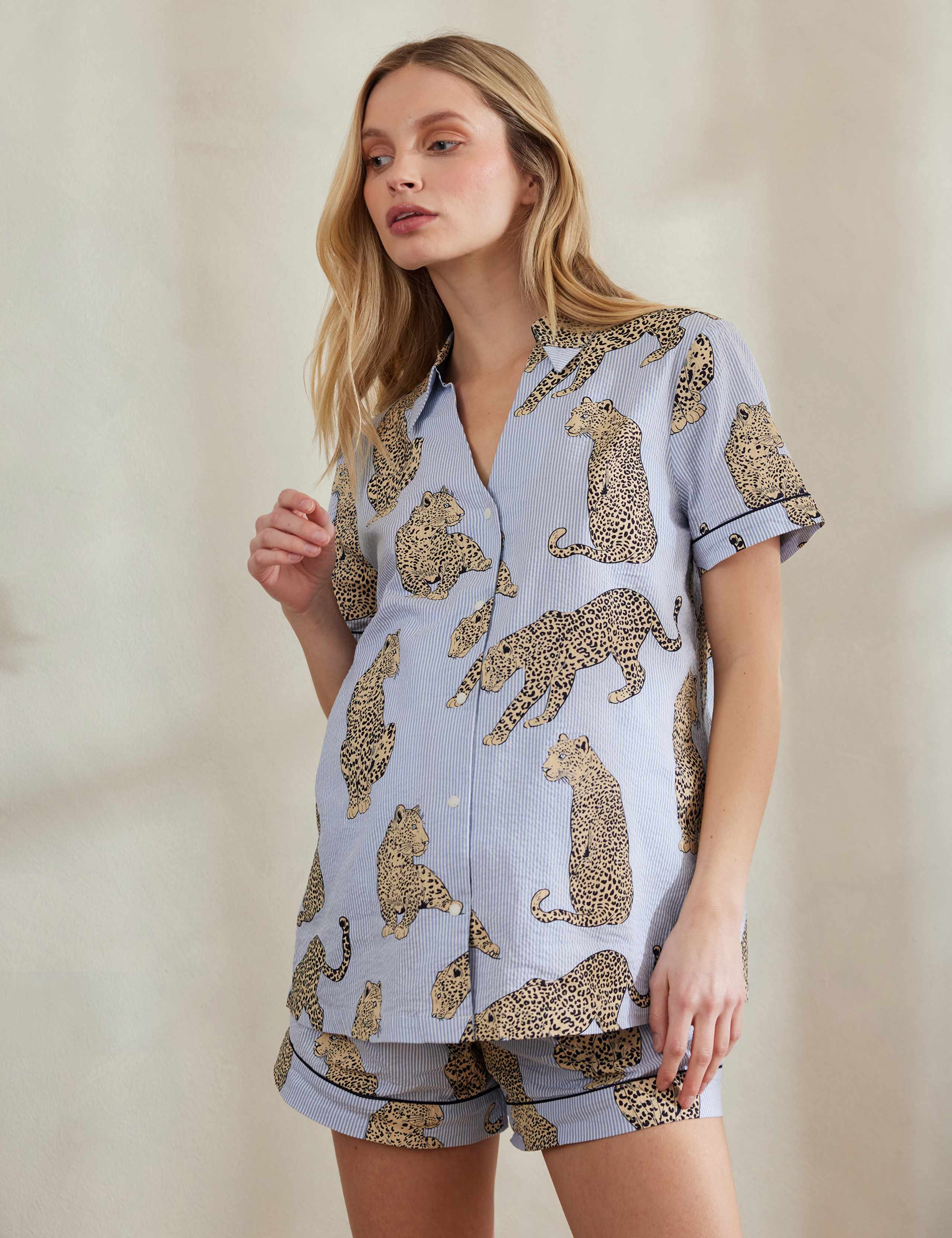 Maternity Pure Cotton Leopard Shortie Set 5 of 5