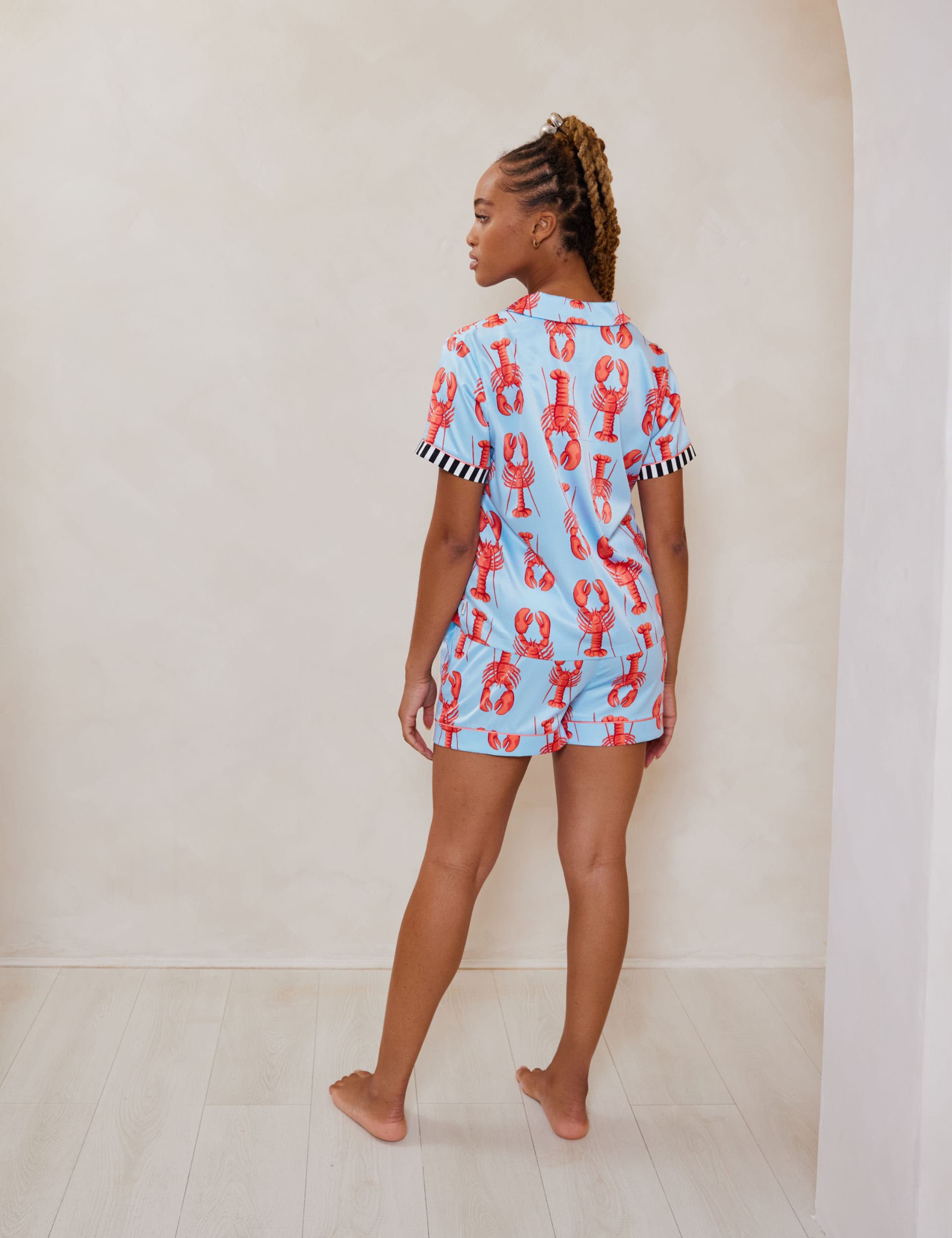 Satin Lobster Print Shortie Set 2 of 5