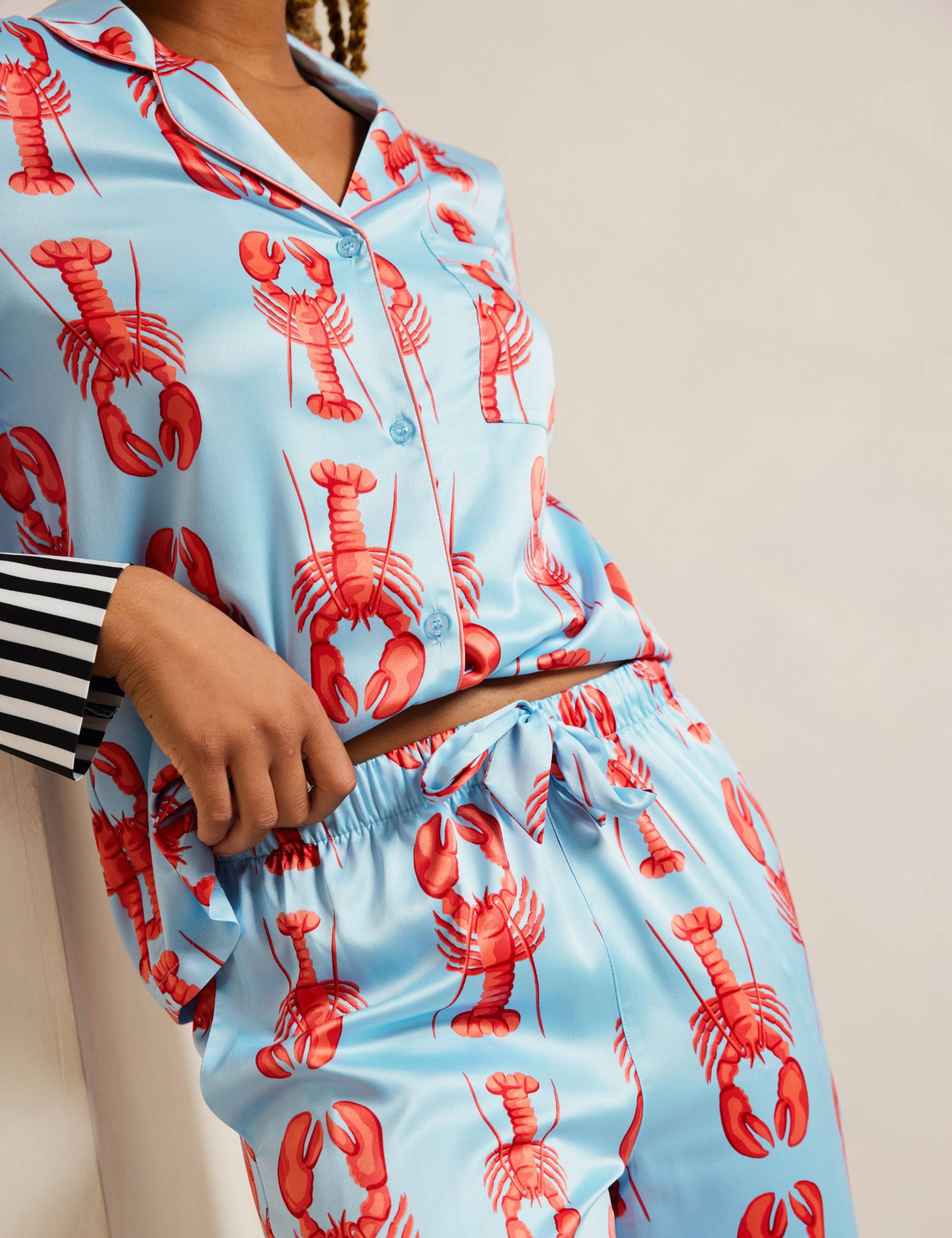 Satin Lobster Print Pyjama Set 5 of 11