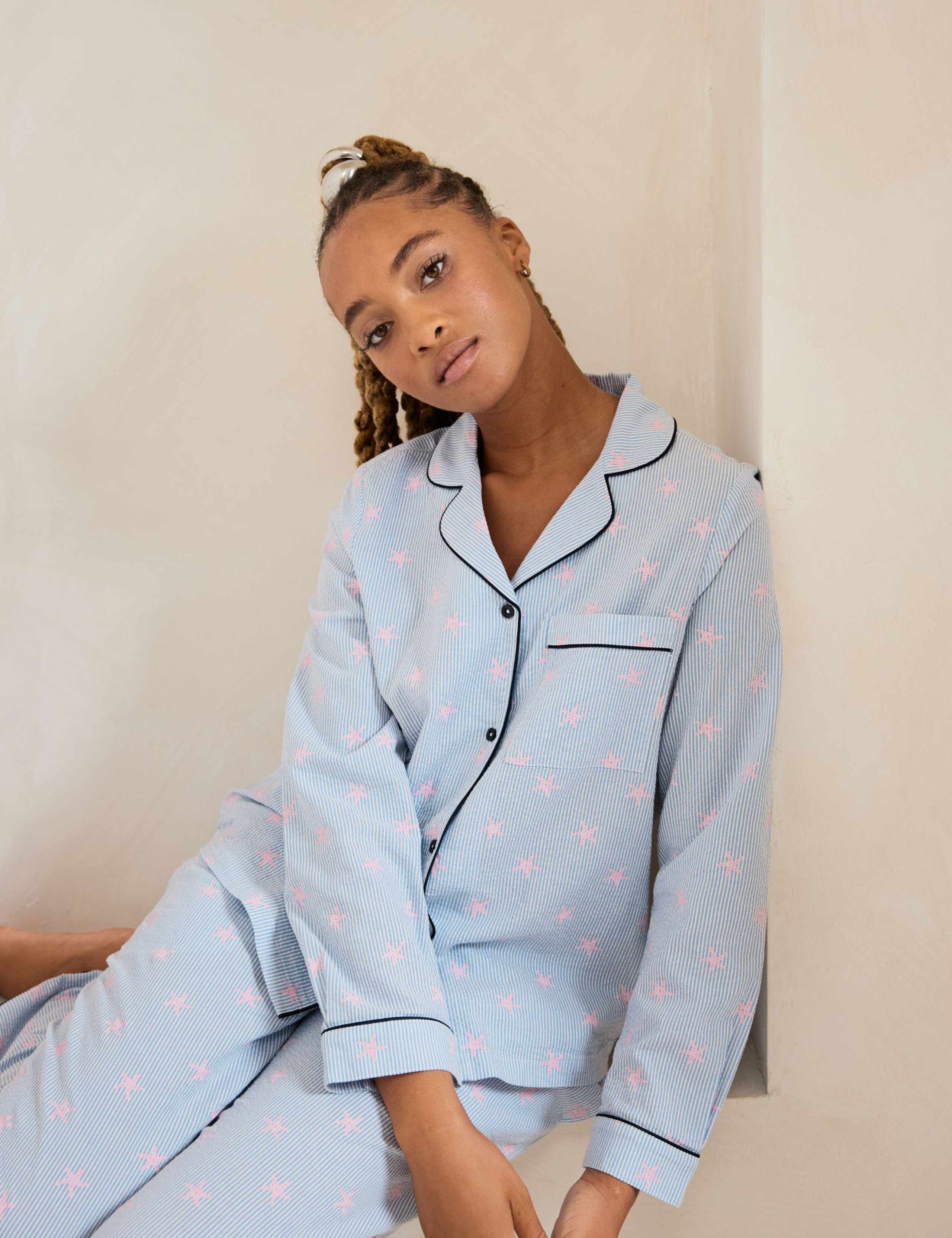 Pure Cotton Star Printed Pyjama Set 3 of 7