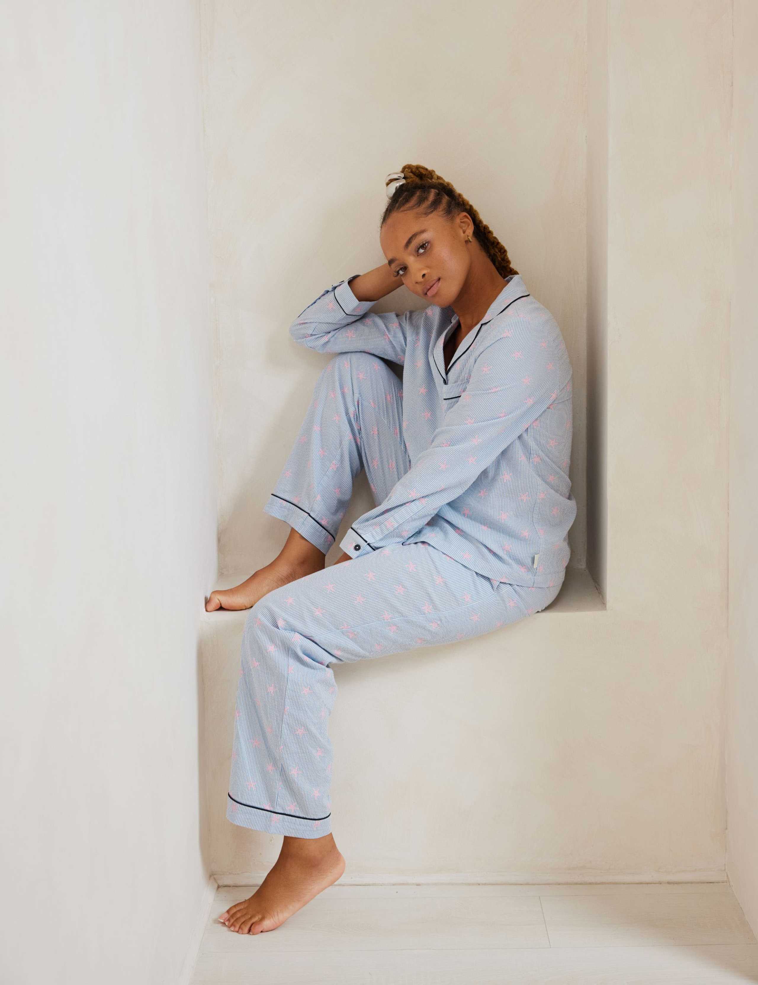 Pure Cotton Star Printed Pyjama Set 4 of 7