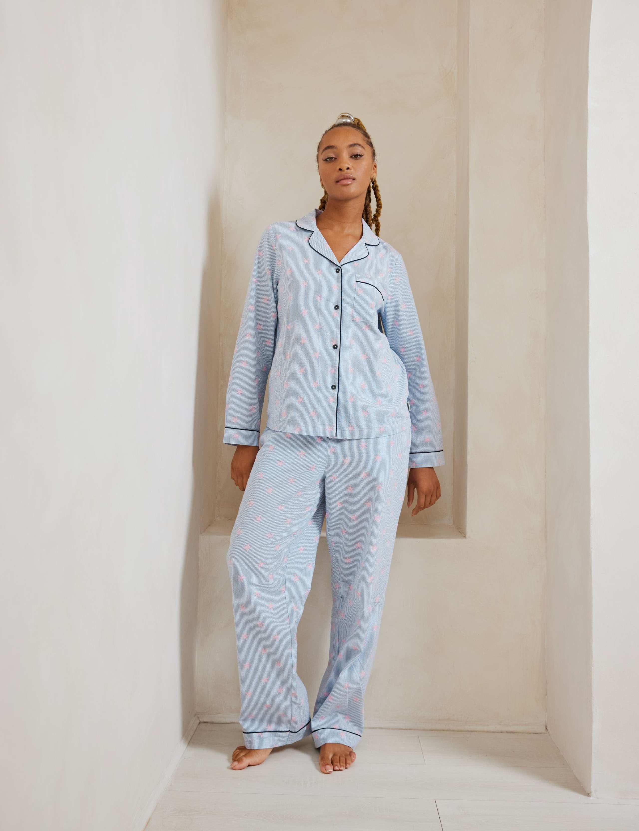 Pure Cotton Star Printed Pyjama Set 7 of 7