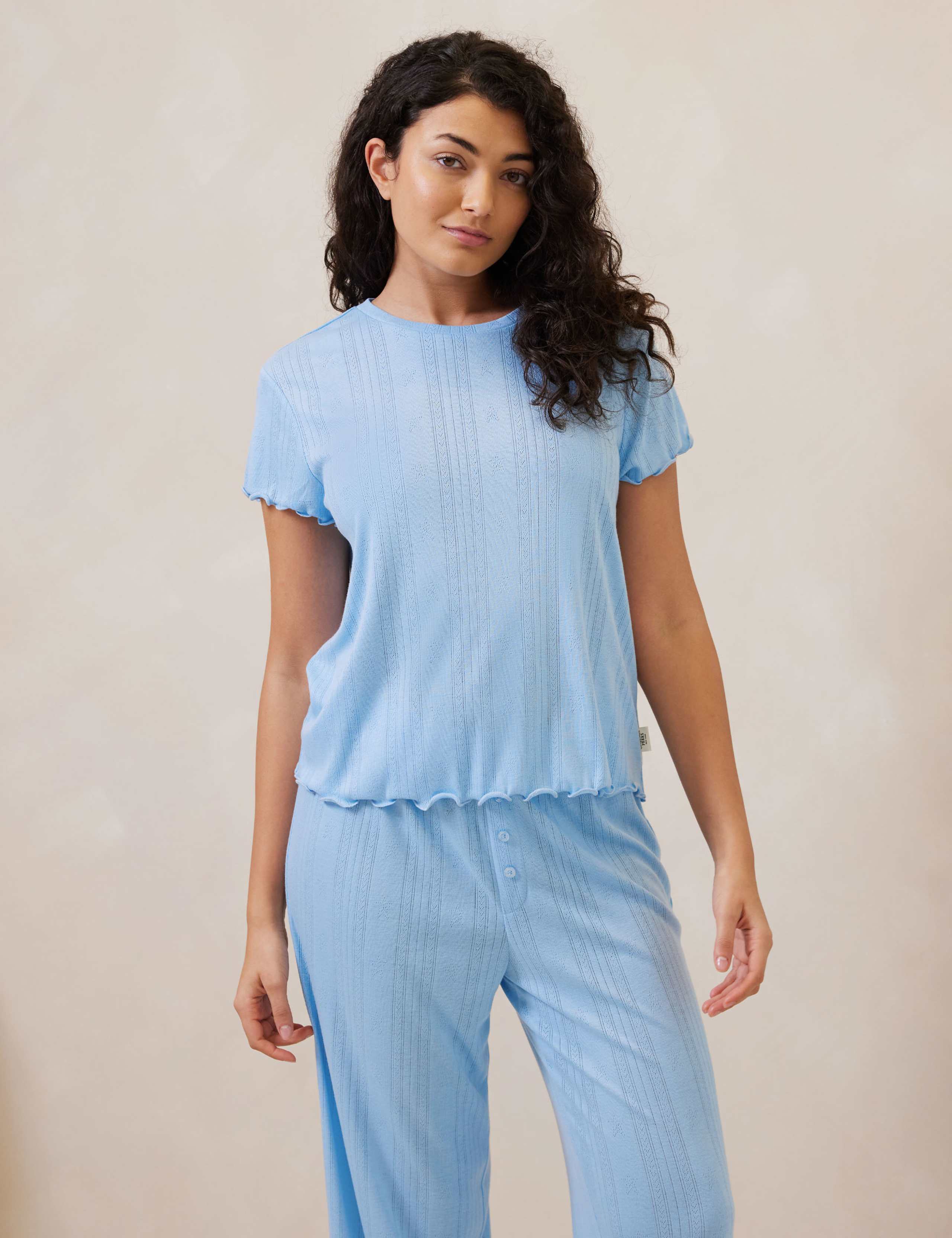 Ruffle Hem Pointelle Pyjama Set 3 of 5