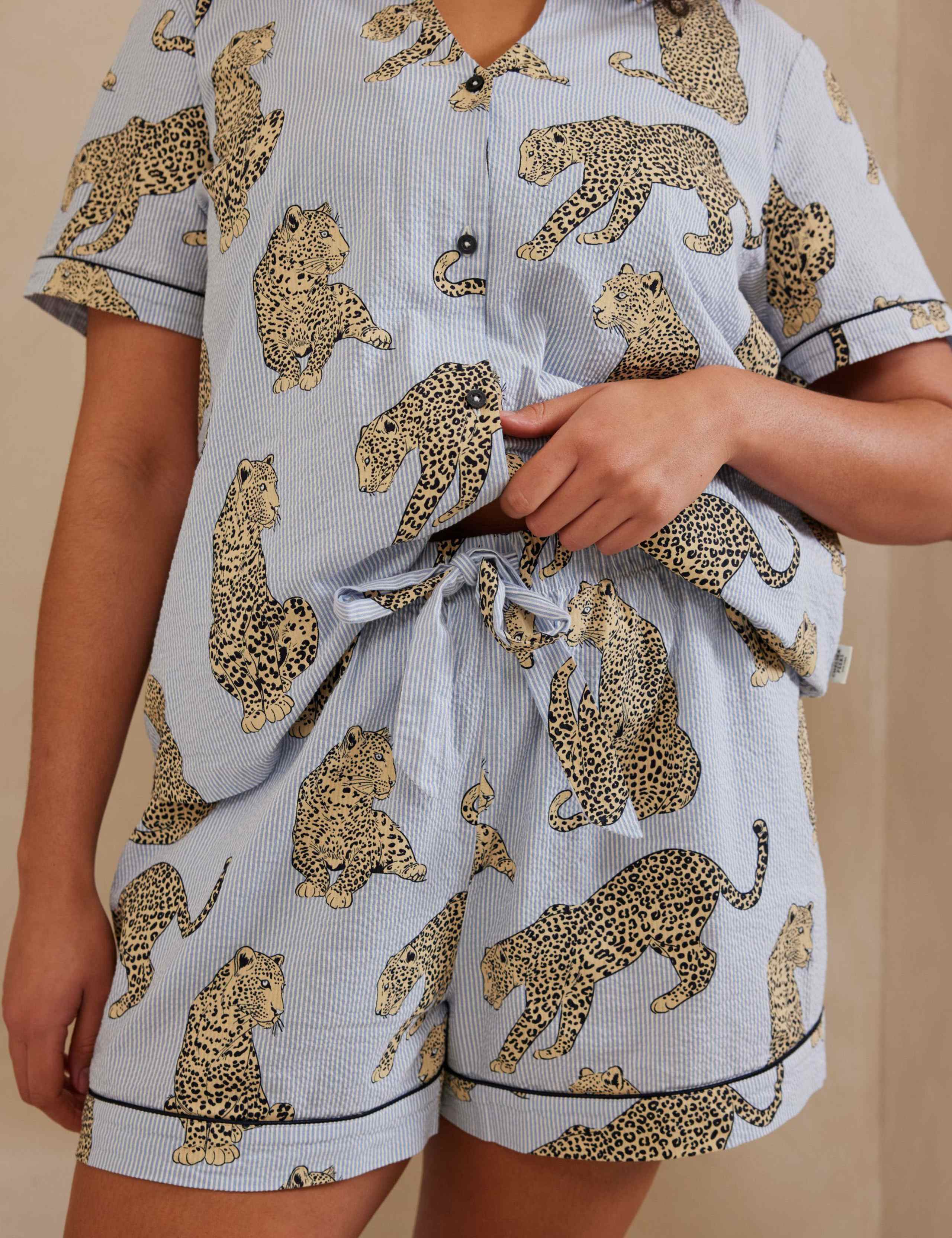 Pure Cotton Leopard Printed Pyjama Set 9 of 10