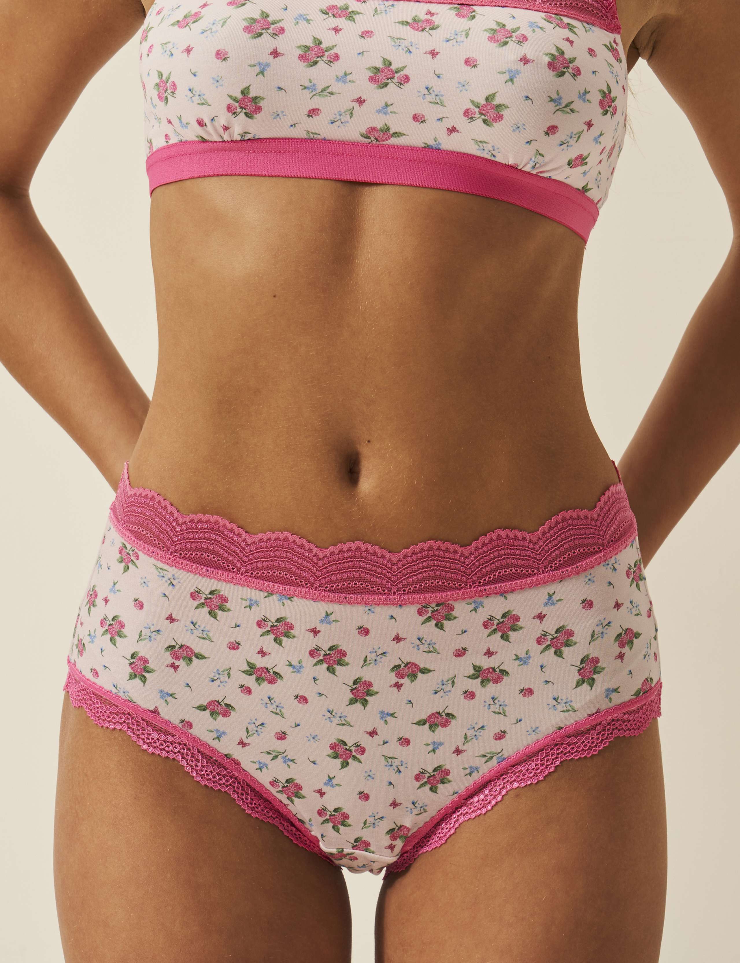 4pk Lace Cuffed Floral Knickers 6 of 7