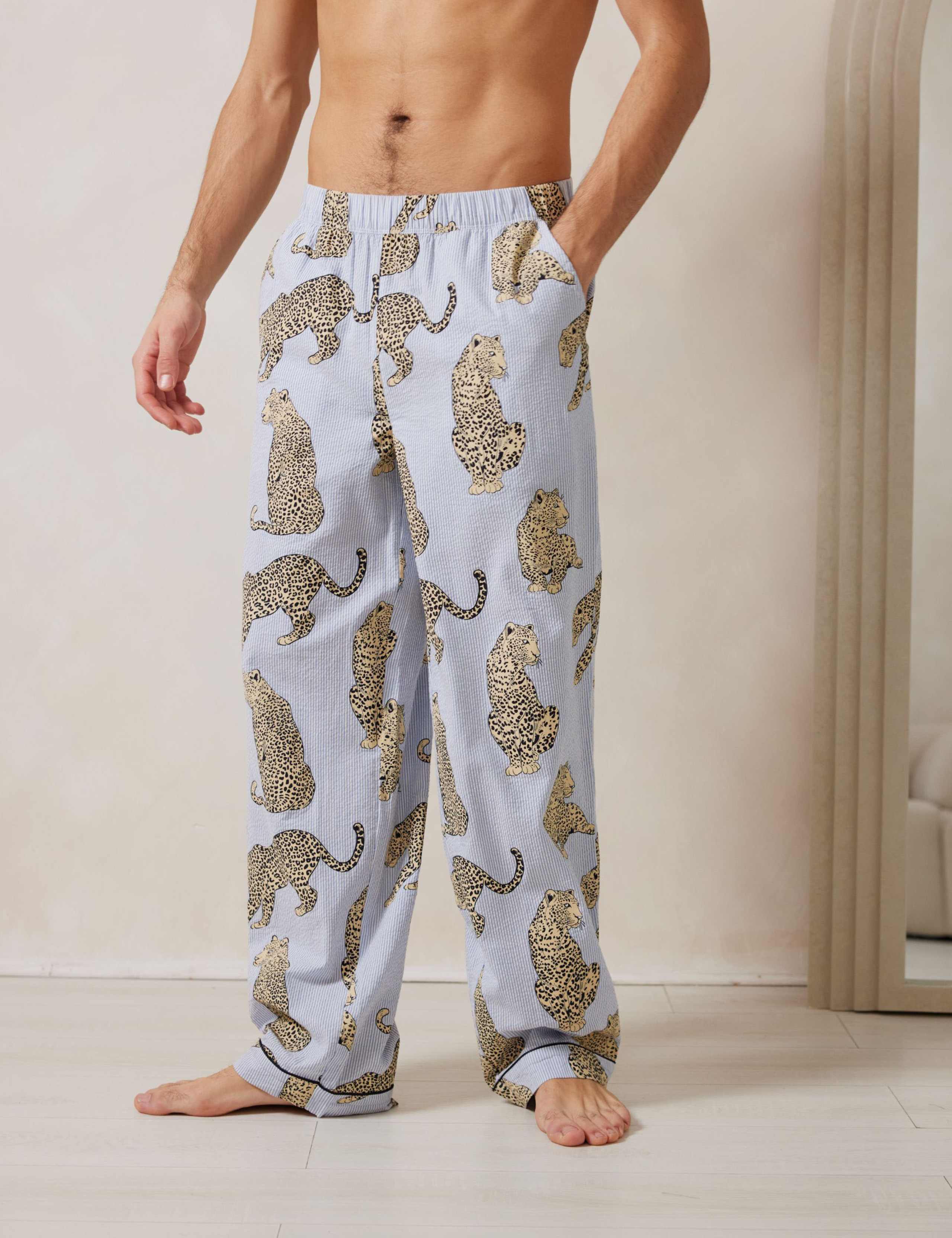 Pure Cotton Leopard Printed Pyjama Bottoms 2 of 5