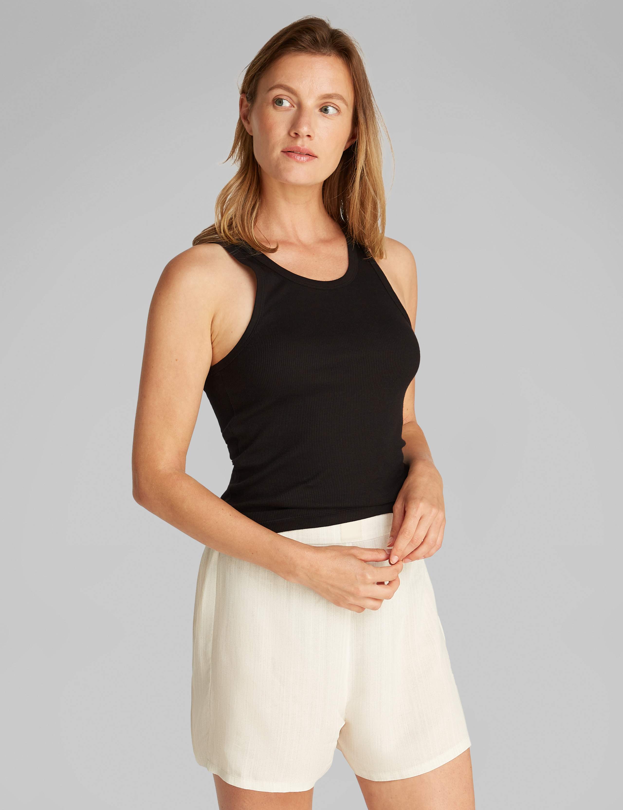 3pk Essentials Pure Cotton Rib Lounge Vests 3 of 6