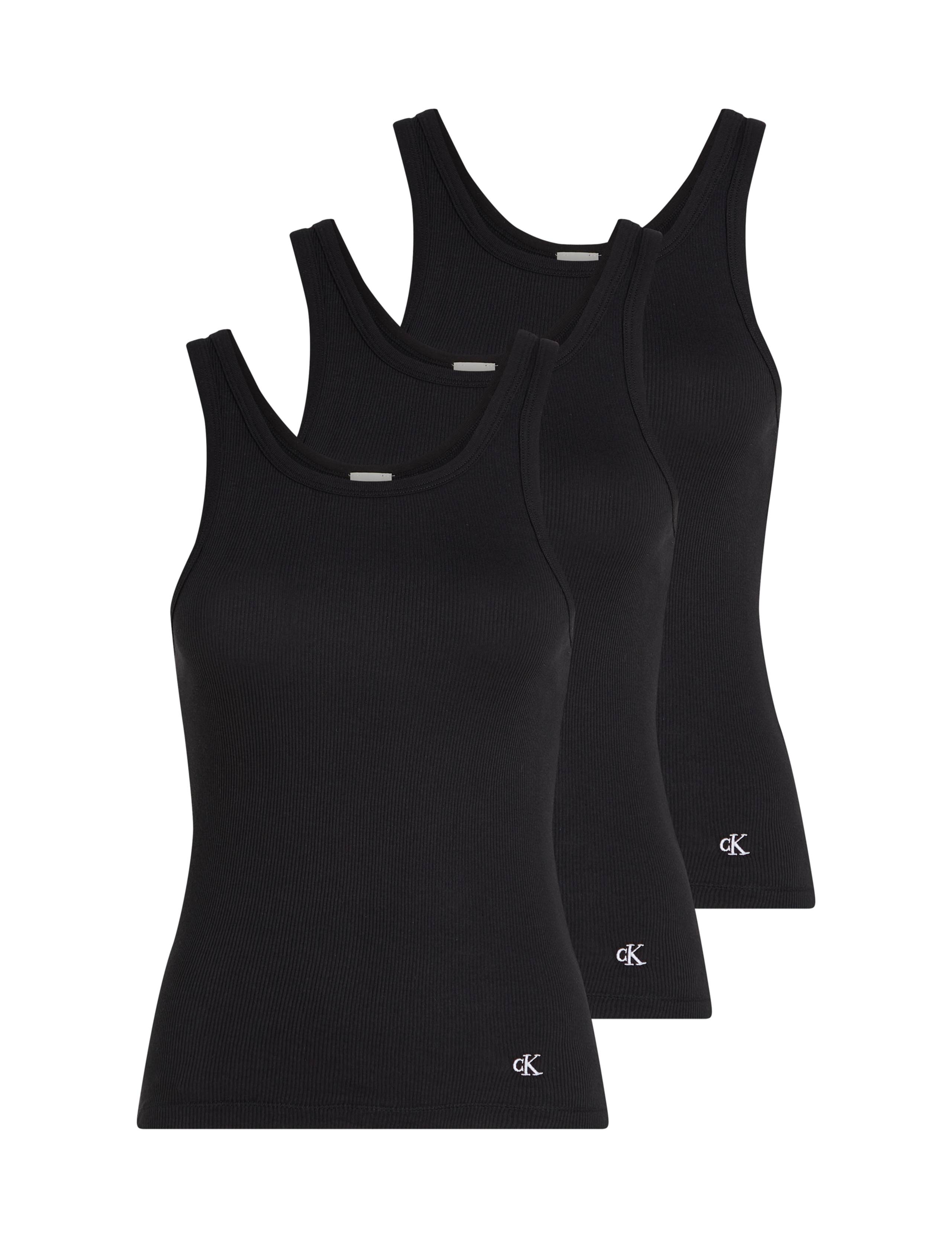 3pk Essentials Pure Cotton Rib Lounge Vests 1 of 6