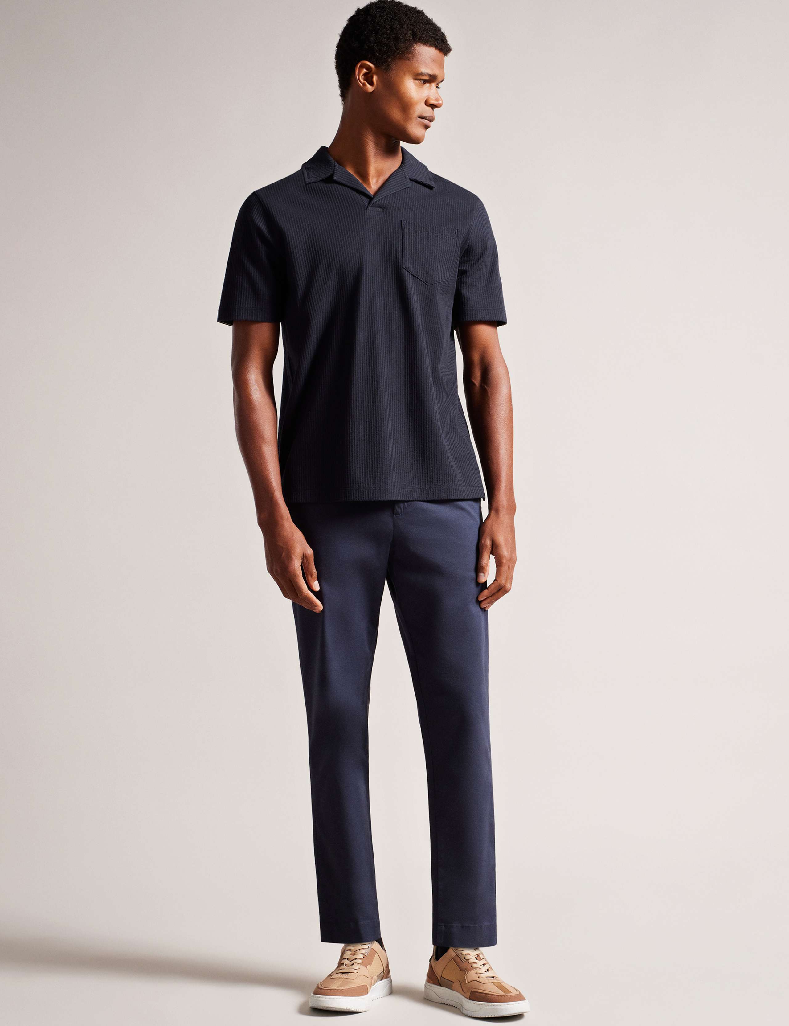 Pure Cotton Textured Polo Shirt 2 of 3