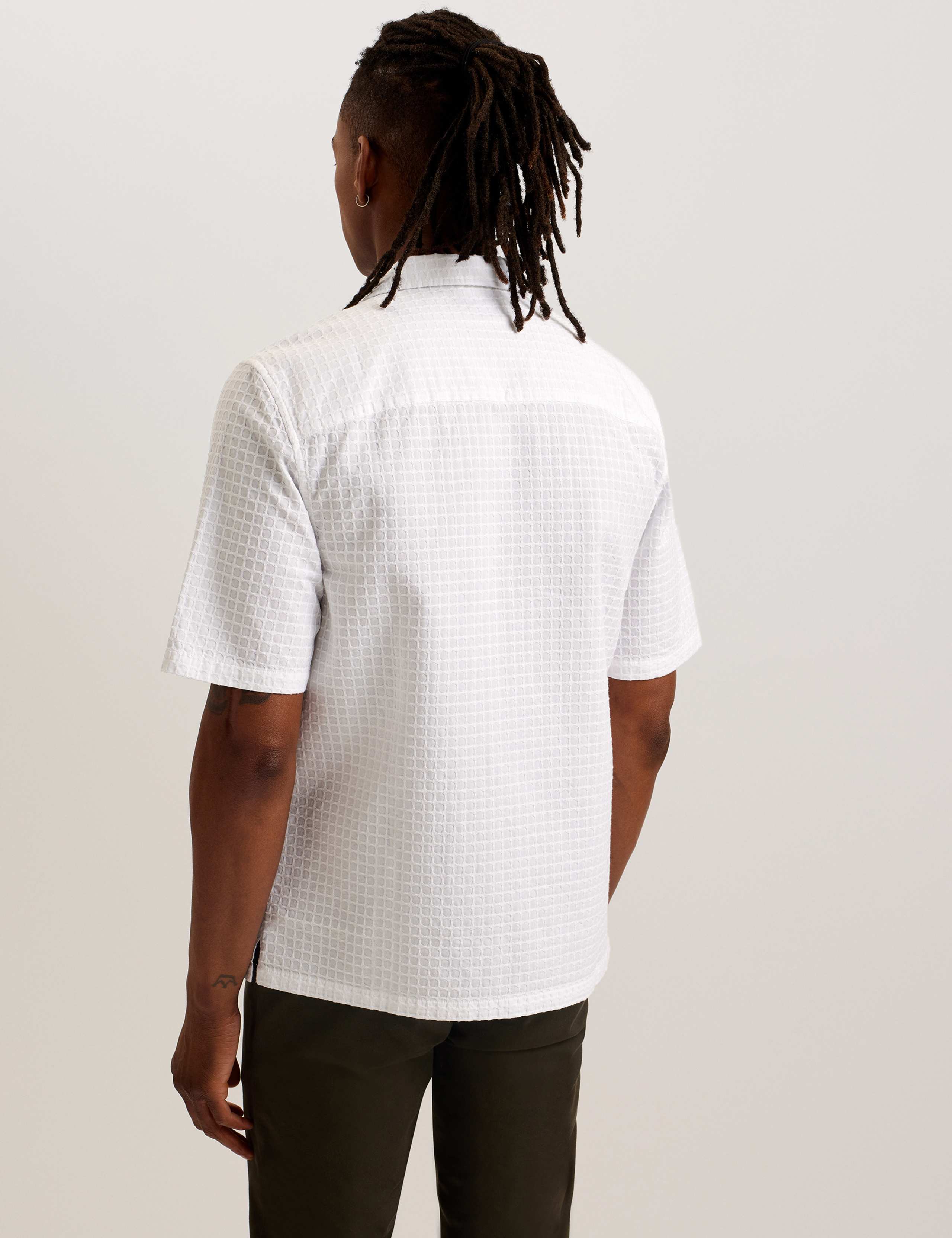 Pure Cotton Textured Check Oxford Shirt 3 of 3