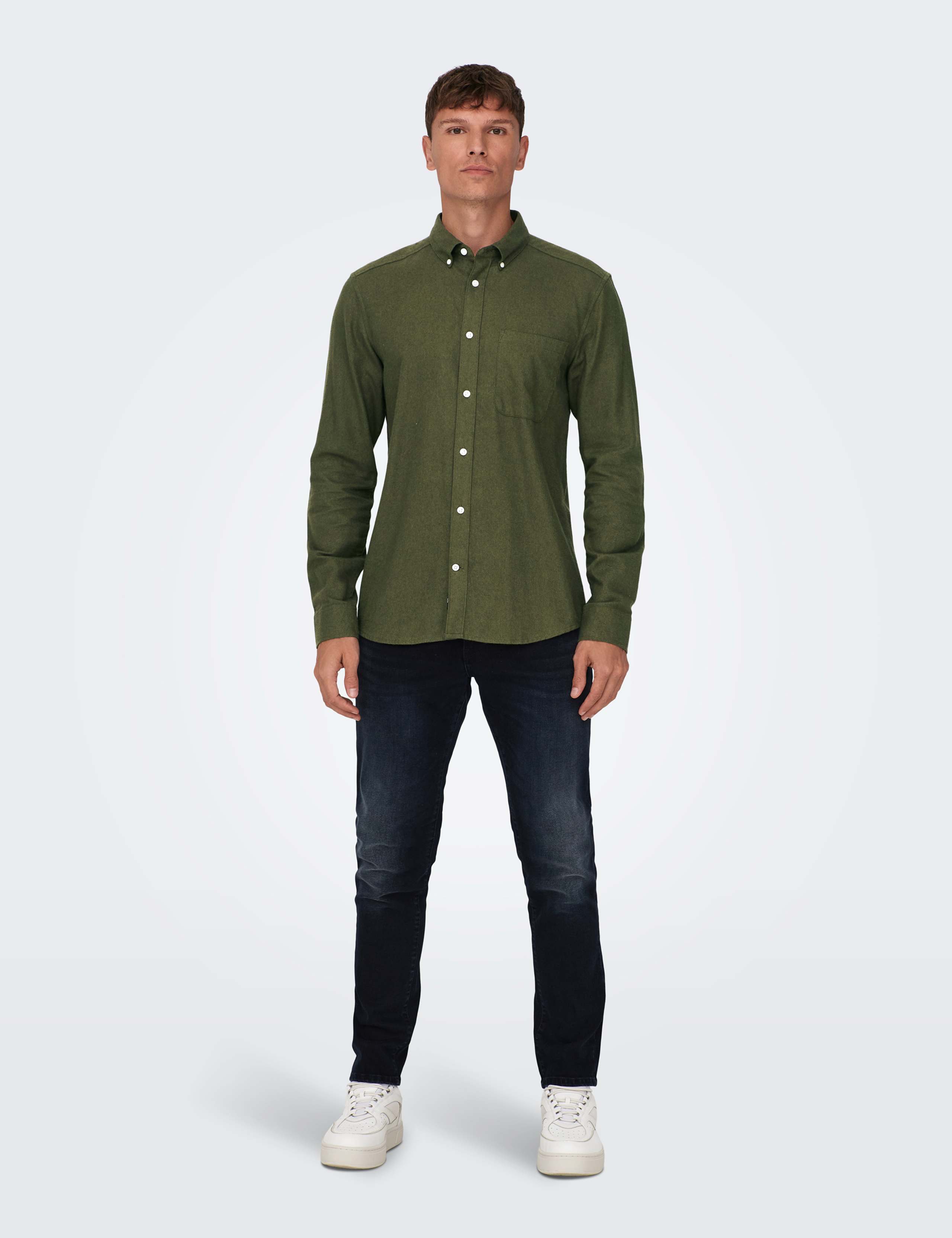 Slim Fit Pure Cotton Flannel Shirt 4 of 6