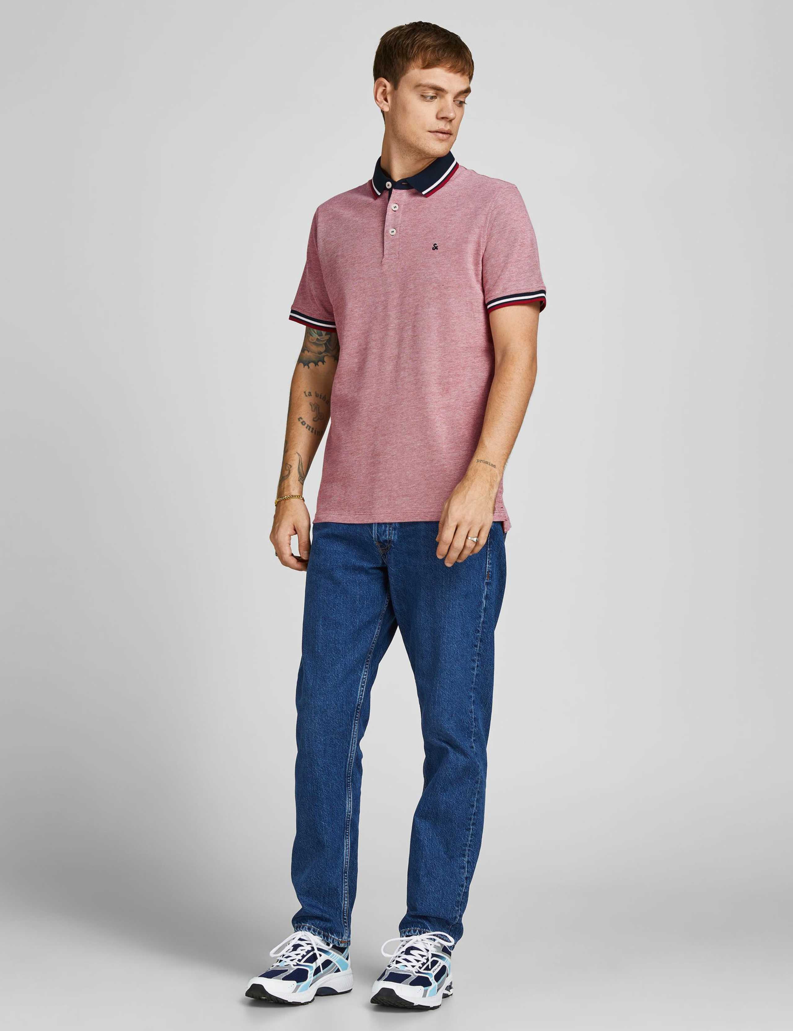 2 Pack Slim Fit Pure Cotton Tipped Polo Shirts 2 of 7