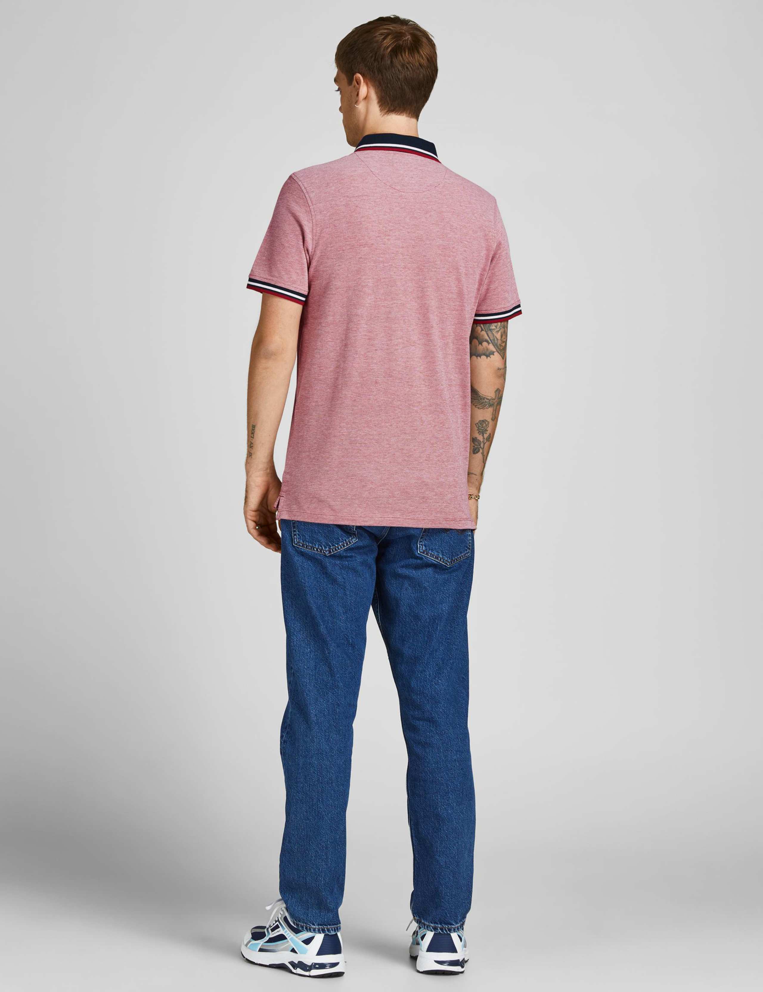 2 Pack Slim Fit Pure Cotton Tipped Polo Shirts 4 of 7