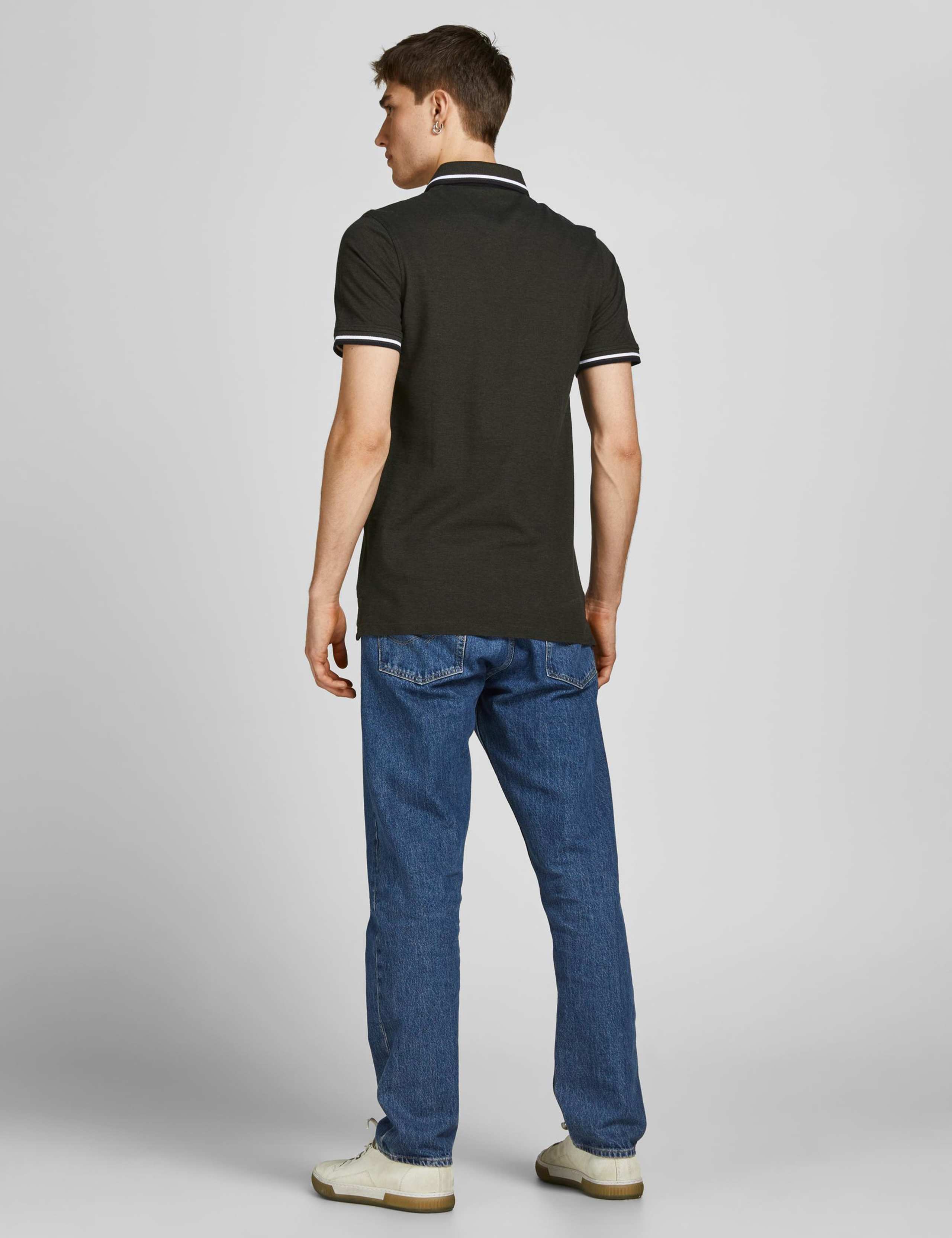 2 Pack Slim Fit Pure Cotton Tipped Polo Shirts 4 of 7