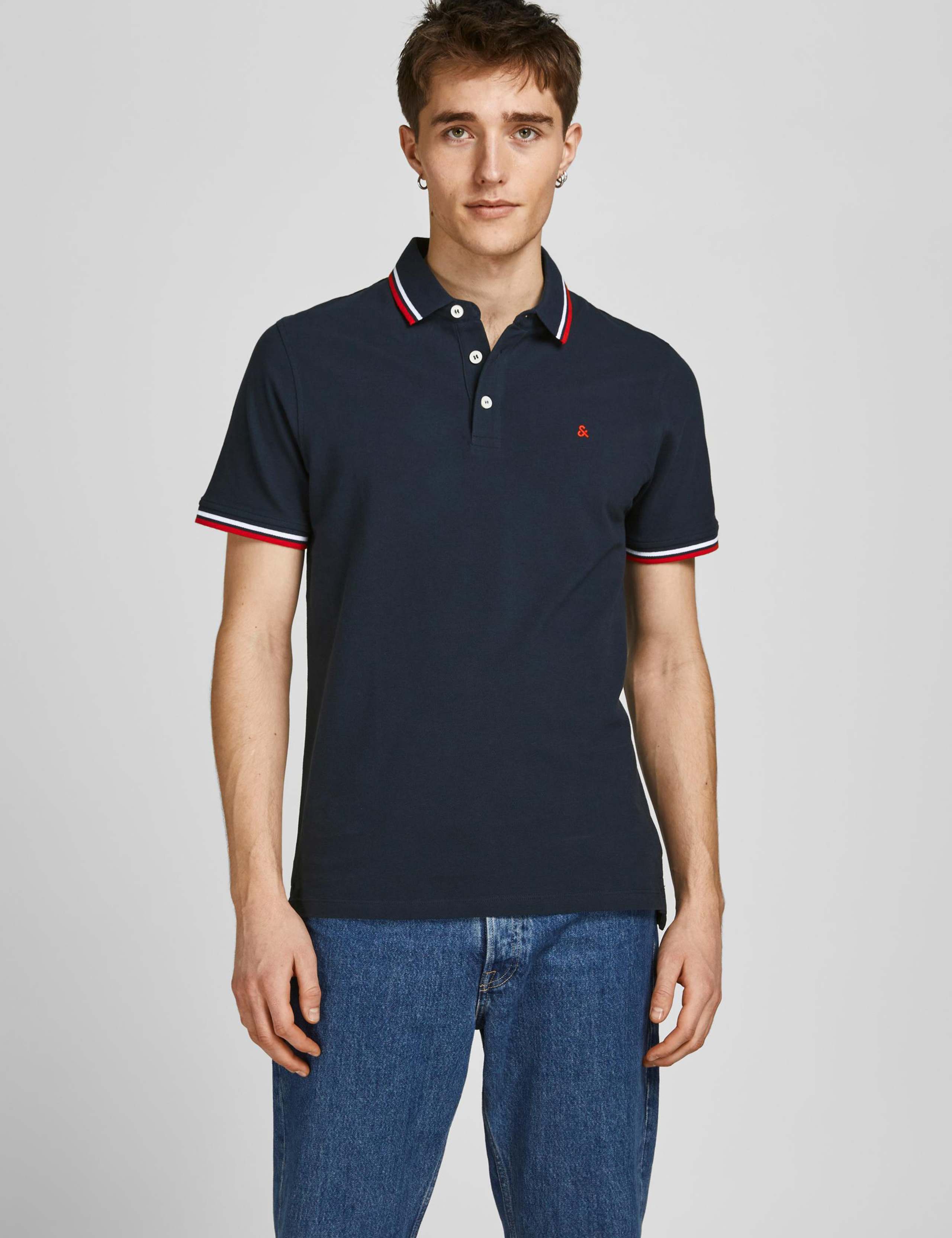 2pk Slim Fit Pure Cotton Tipped Polo Shirts 5 of 7