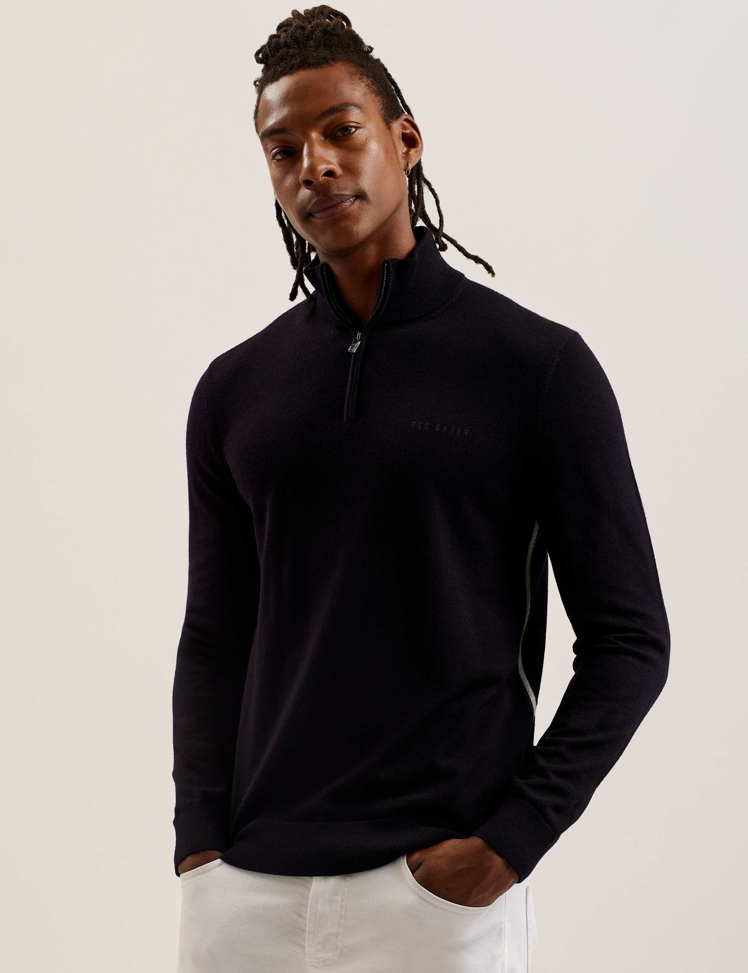 Pure Wool Zip Up Jumper 1 of 3