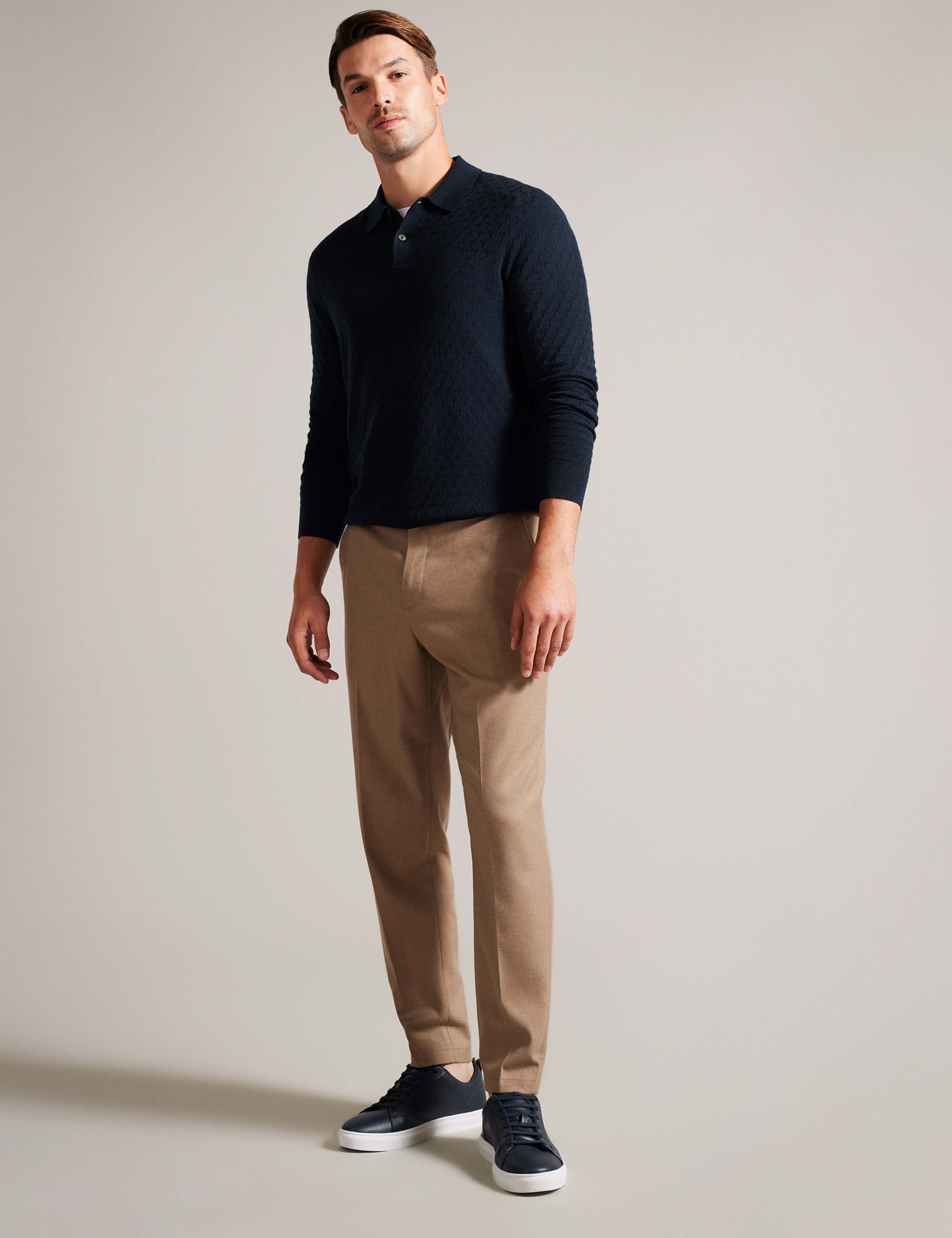 Textured Knitted Polo Shirt with Wool 3 of 7