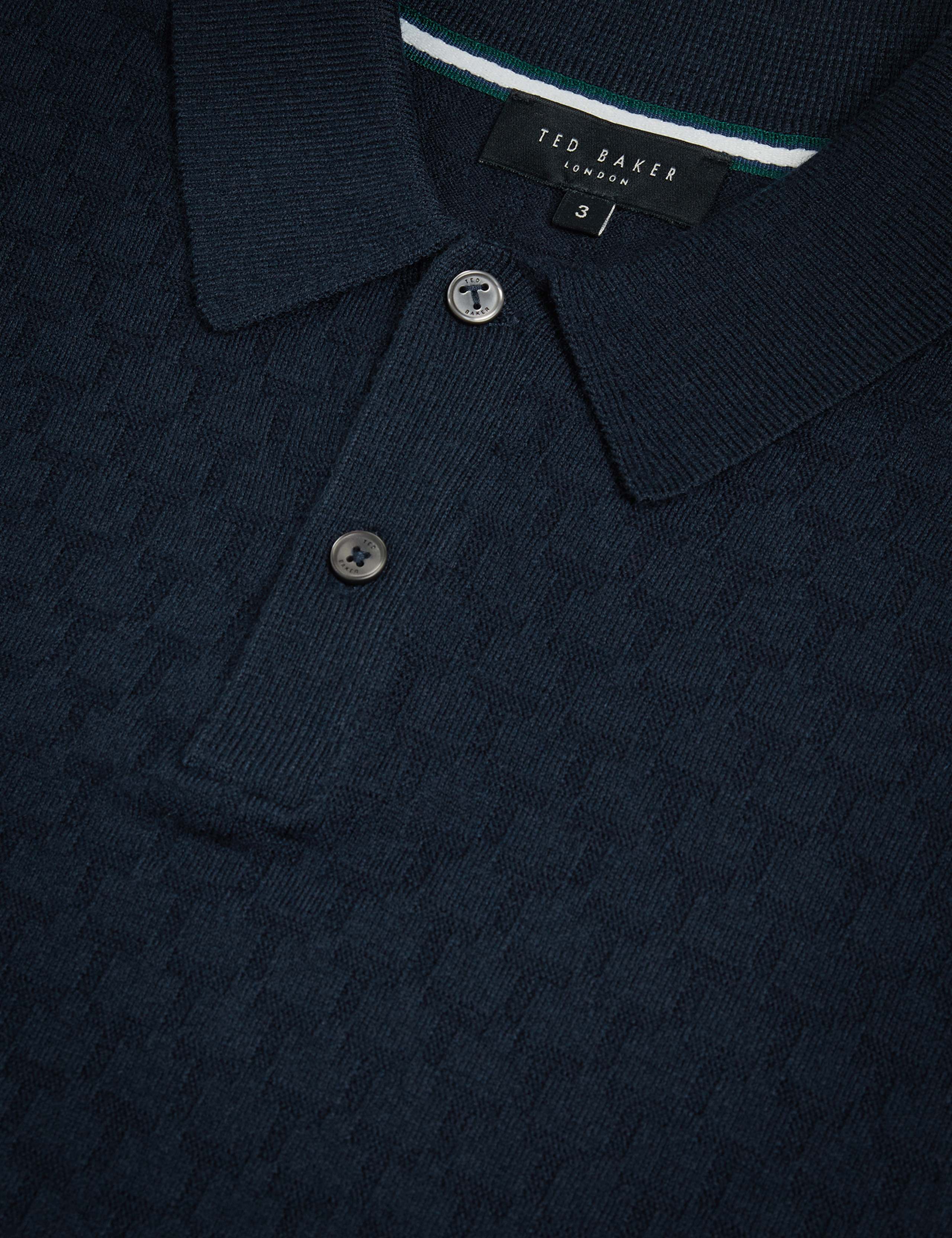 Textured Knitted Polo Shirt with Wool 6 of 7