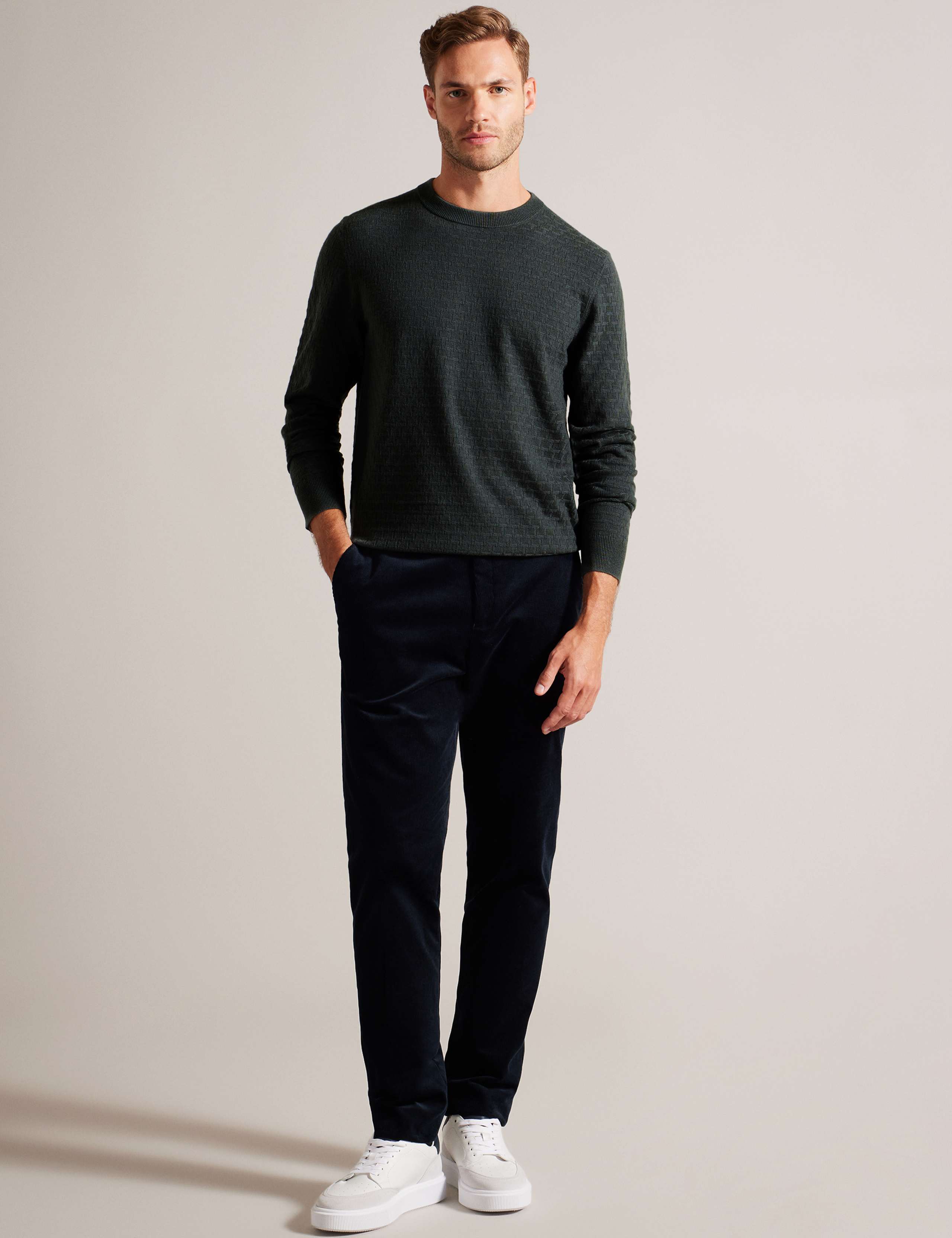 Textured Crew Neck Jumper with Wool 2 of 3