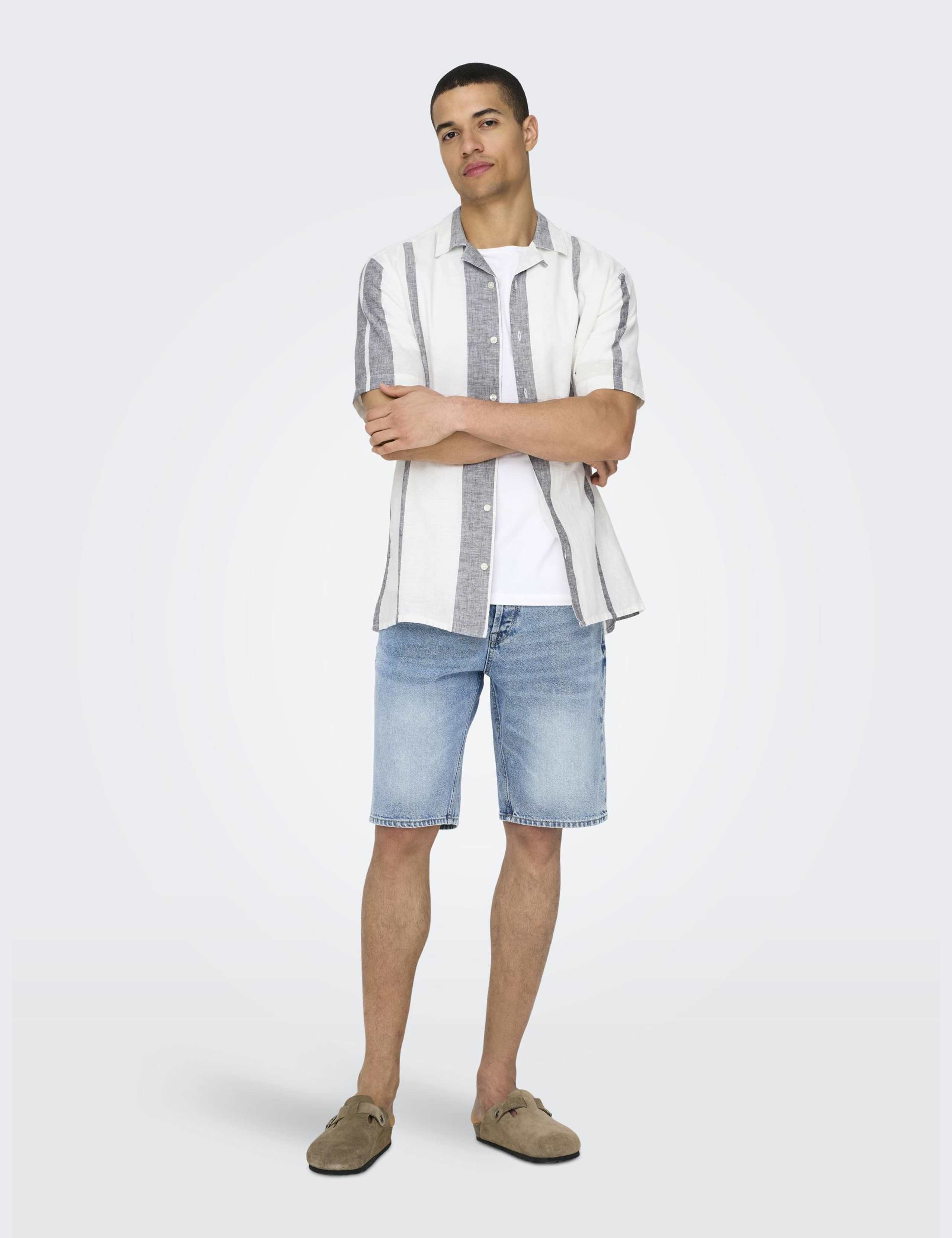 Cotton Linen Blend Striped Shirt 3 of 7