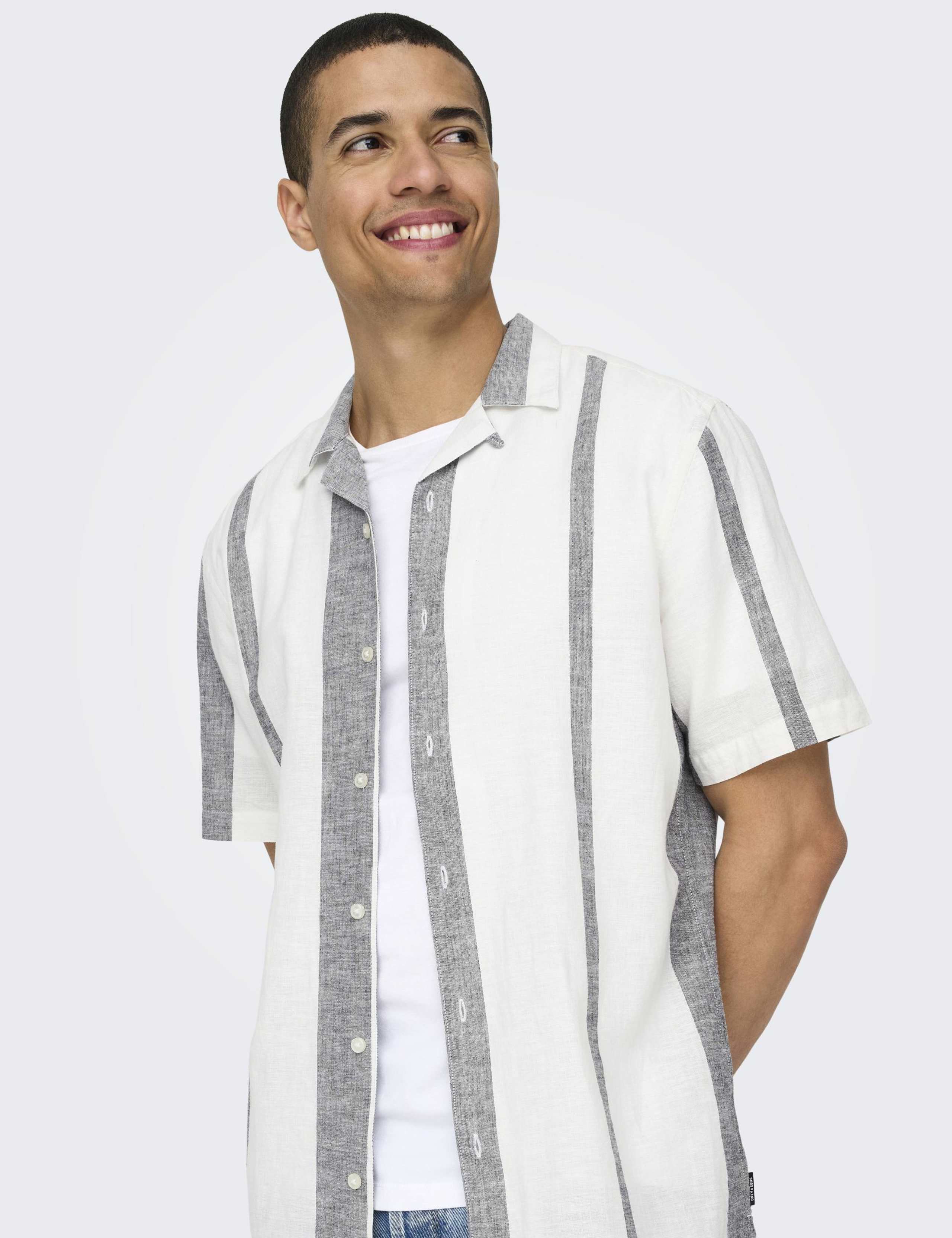 Cotton Linen Blend Striped Shirt 4 of 7