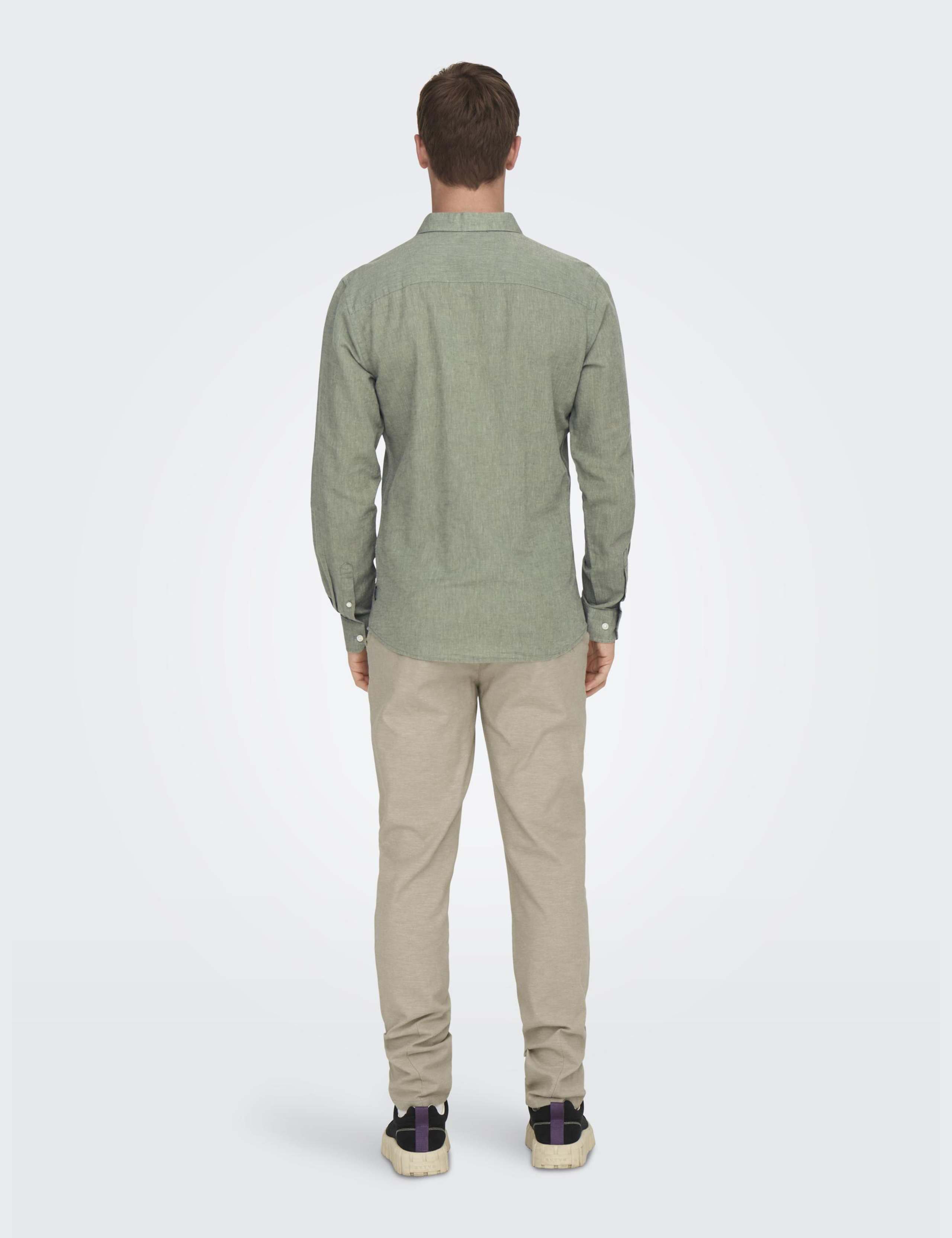 Cotton Linen Blend Slim Fit Shirt 4 of 9