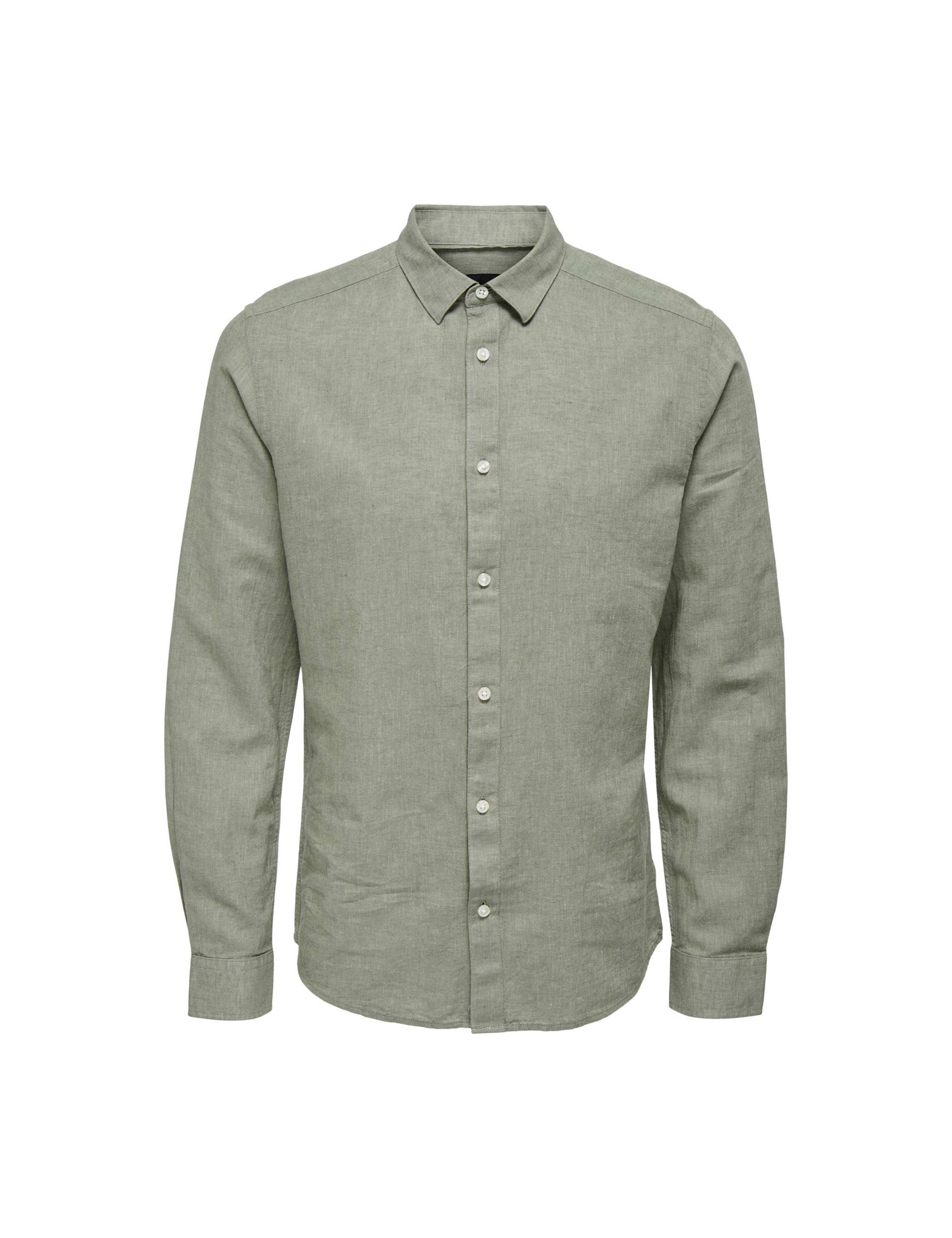 Cotton Linen Blend Slim Fit Shirt 2 of 9