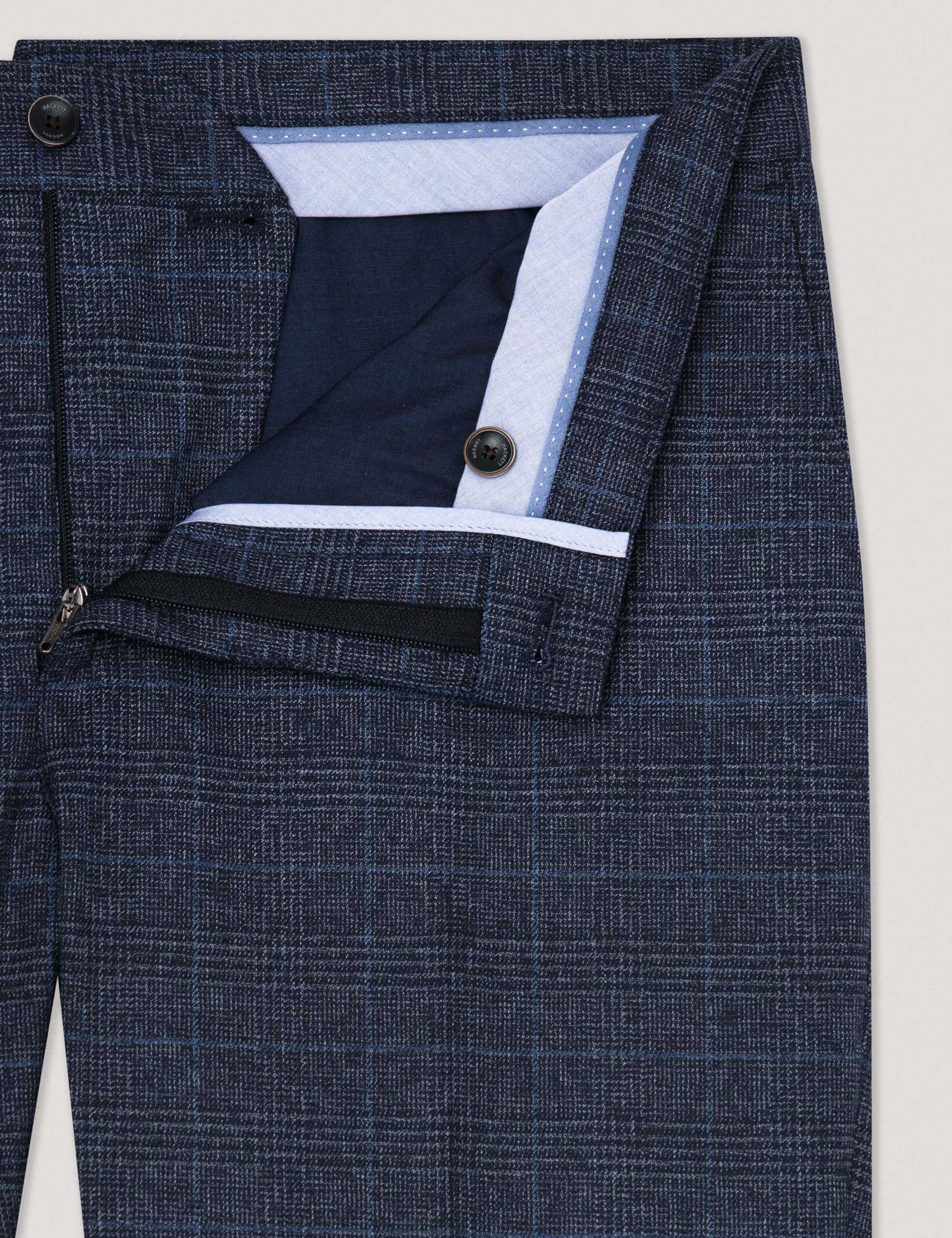 Slim Fit Pure Cotton Checked Trousers 6 of 6