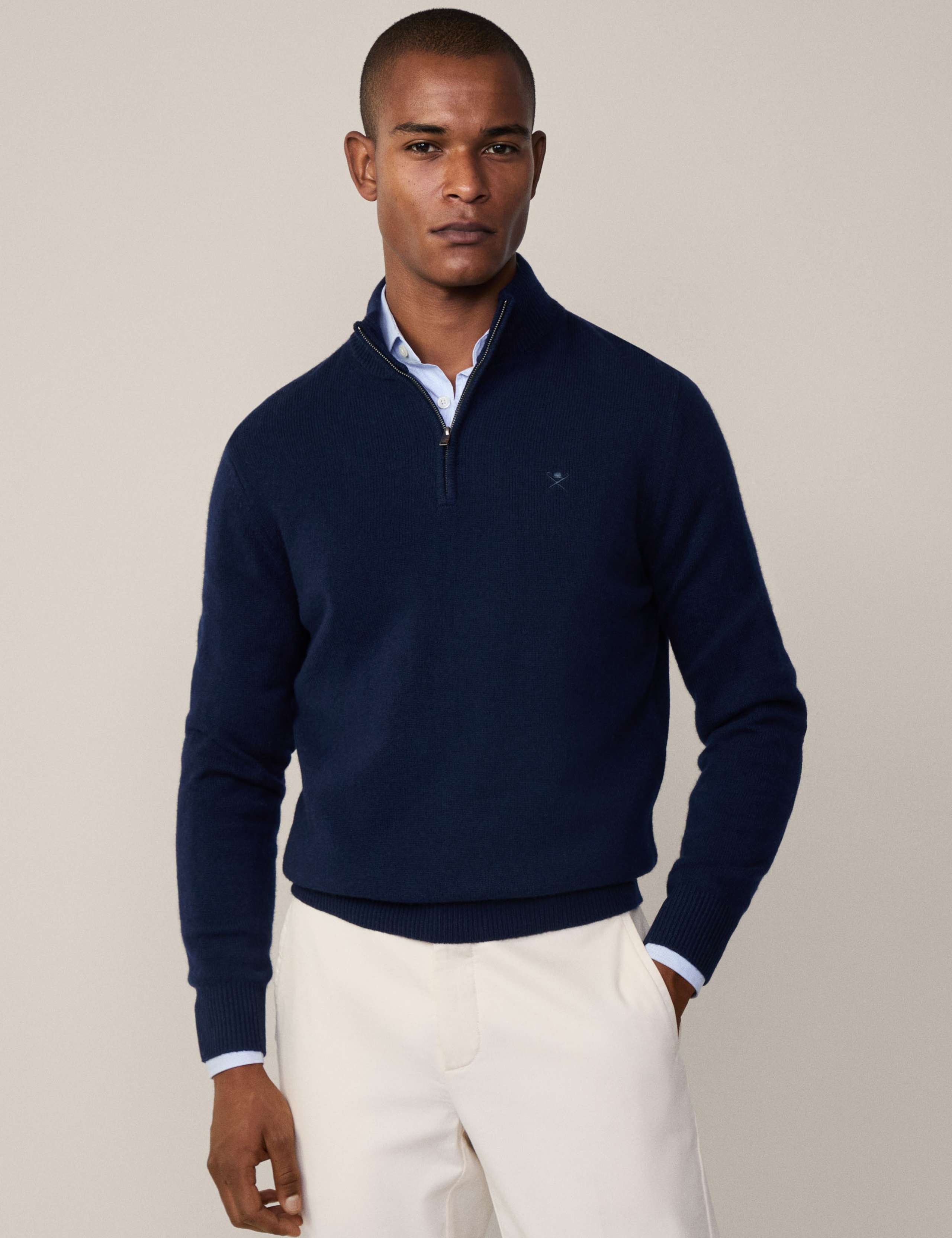 Pure Lambswool Textured Half Zip Jumper 2 of 6