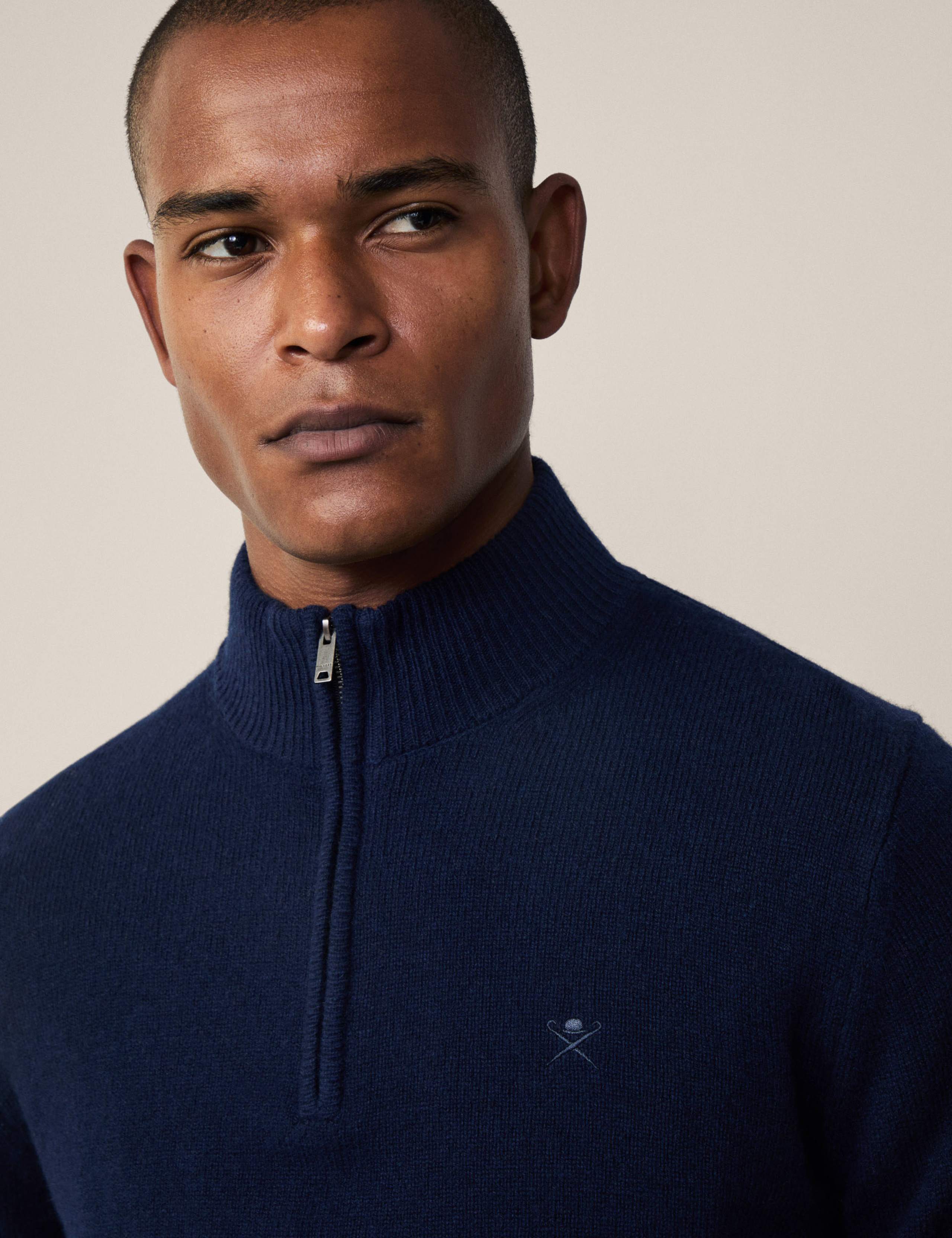Pure Lambswool Textured Half Zip Jumper 3 of 6