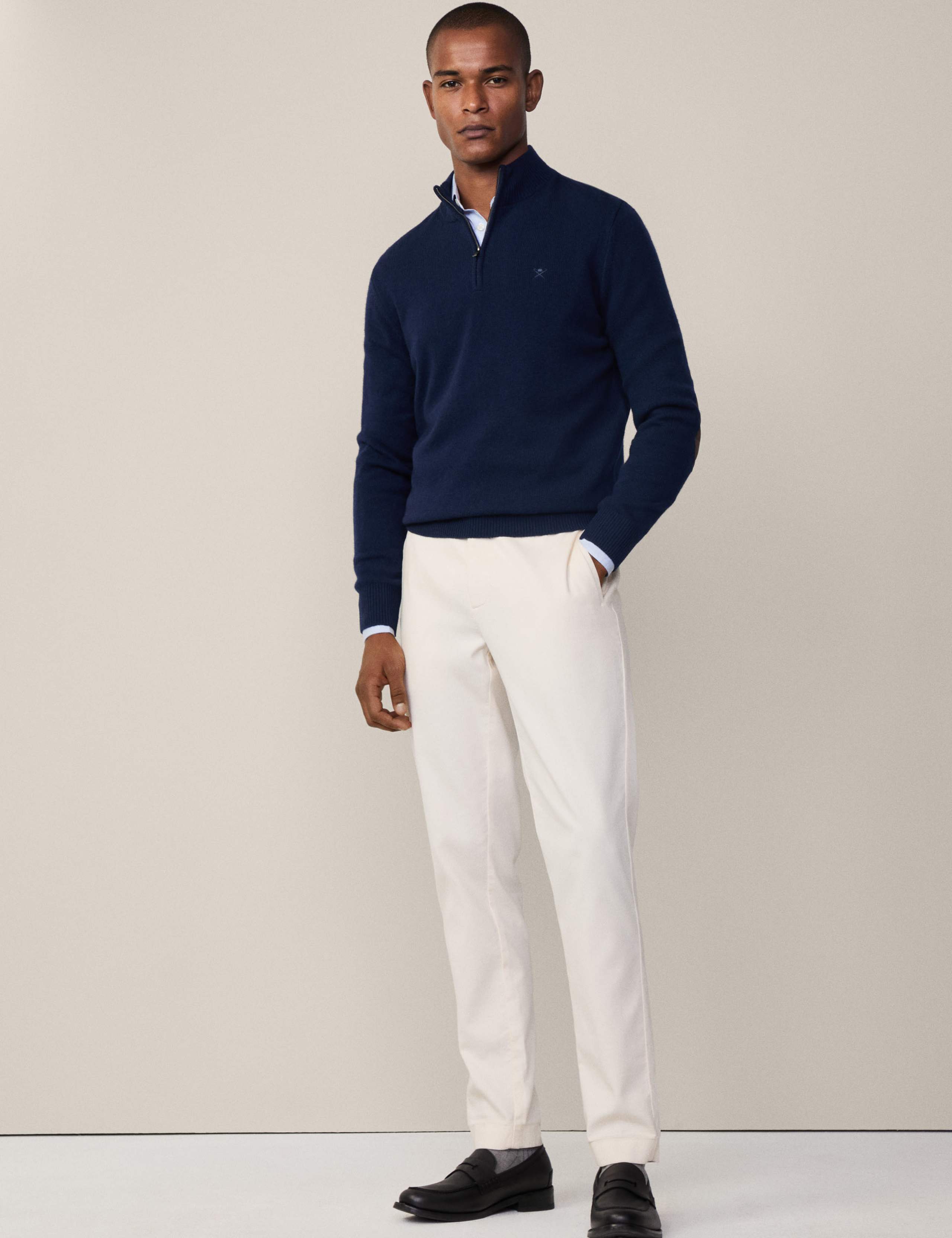Pure Lambswool Textured Half Zip Jumper 6 of 6