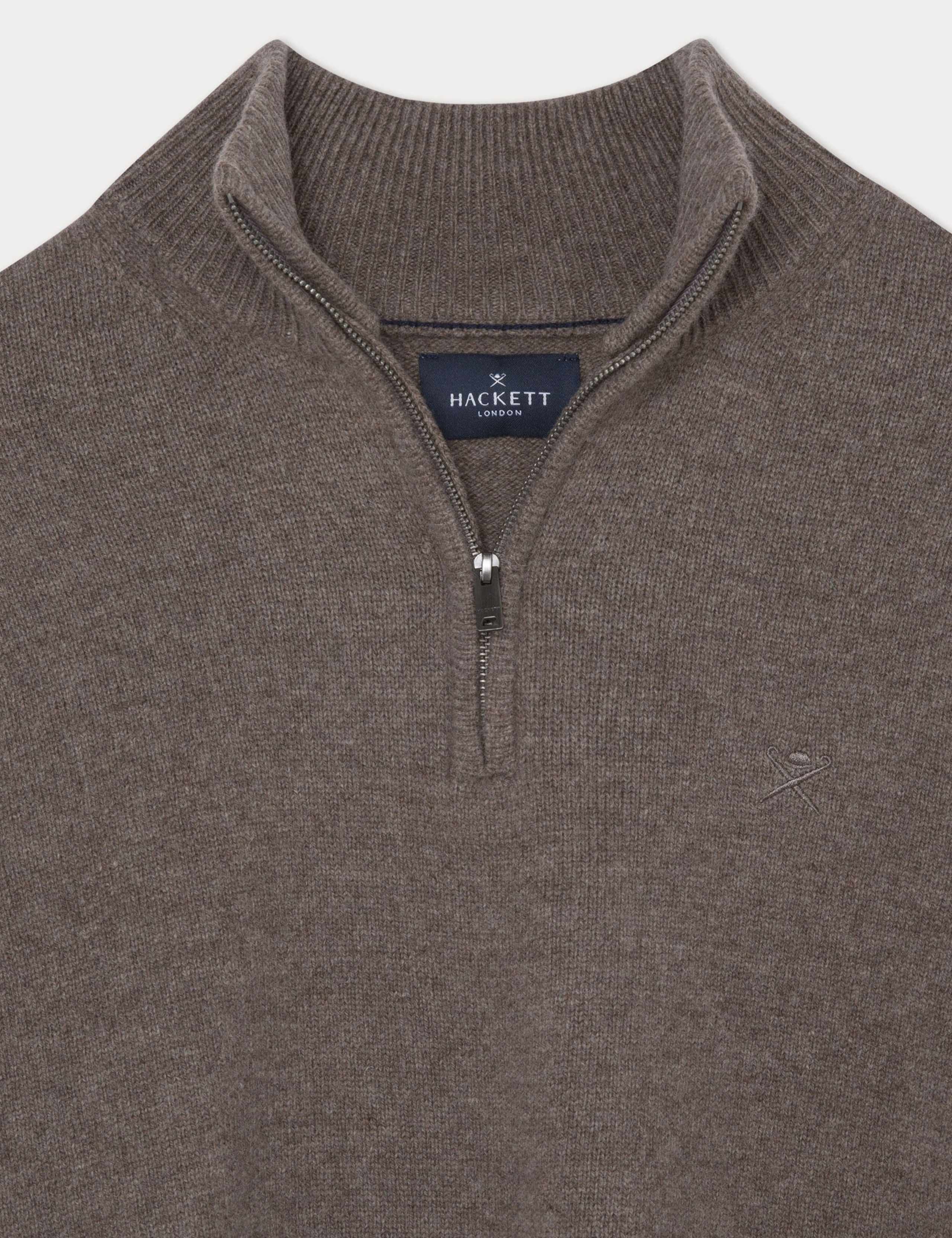 Pure Lambswool Textured Half Zip Jumper 9 of 9