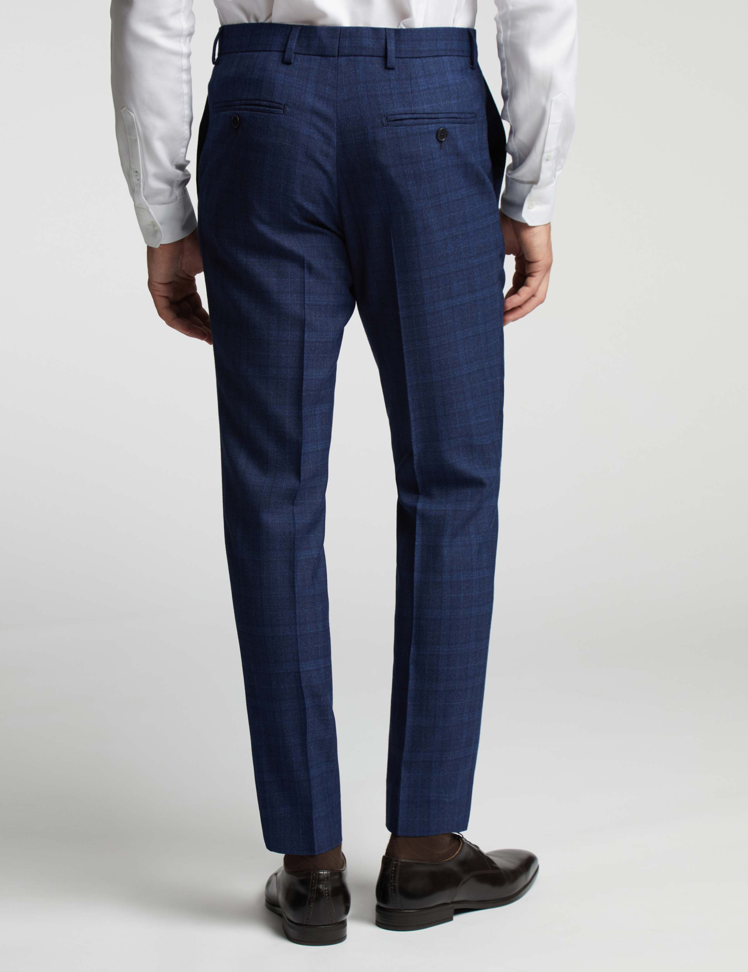 Slim Fit Wool Rich Checked Trousers 2 of 4
