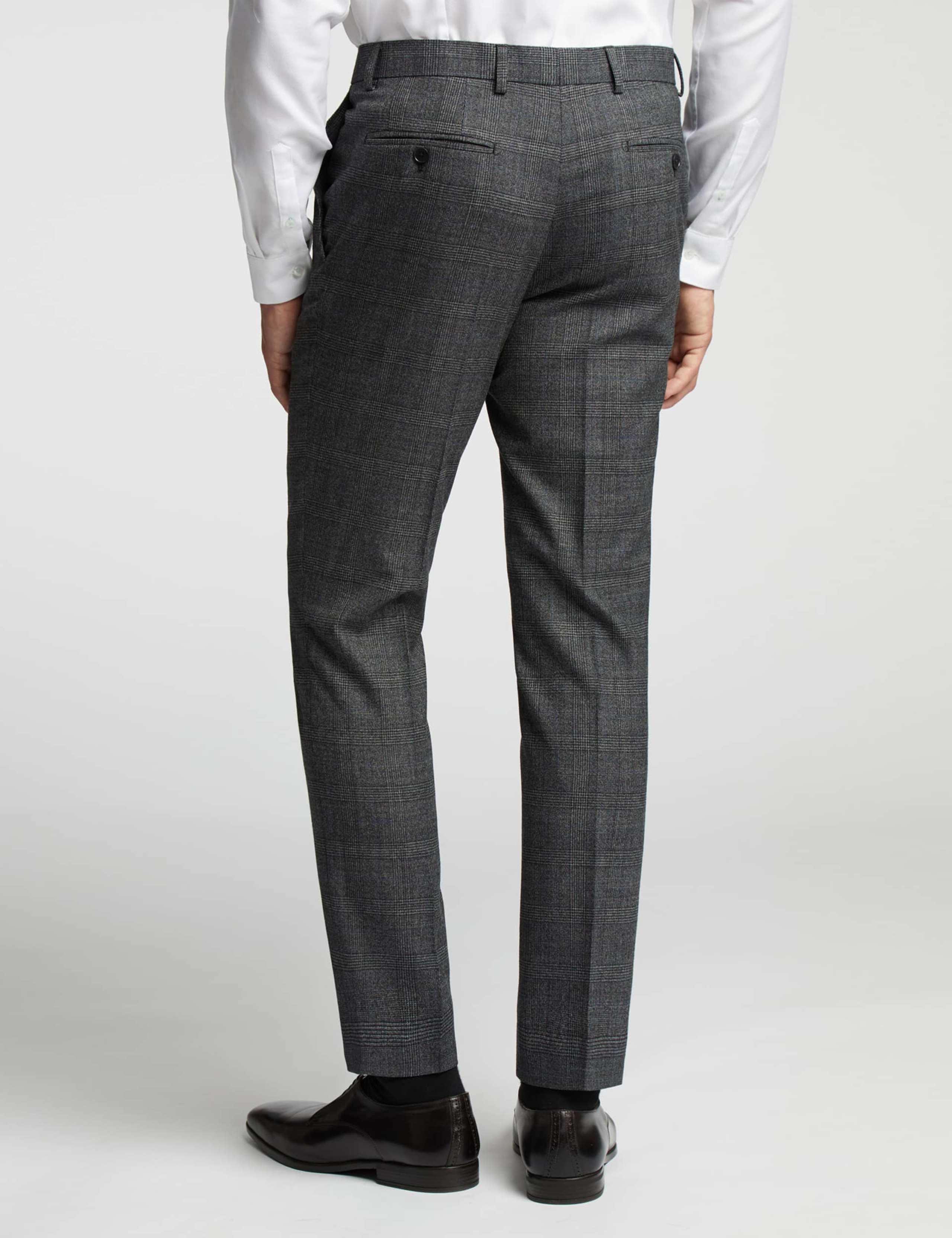 Slim Fit Wool Rich Check Suit Trousers 2 of 4