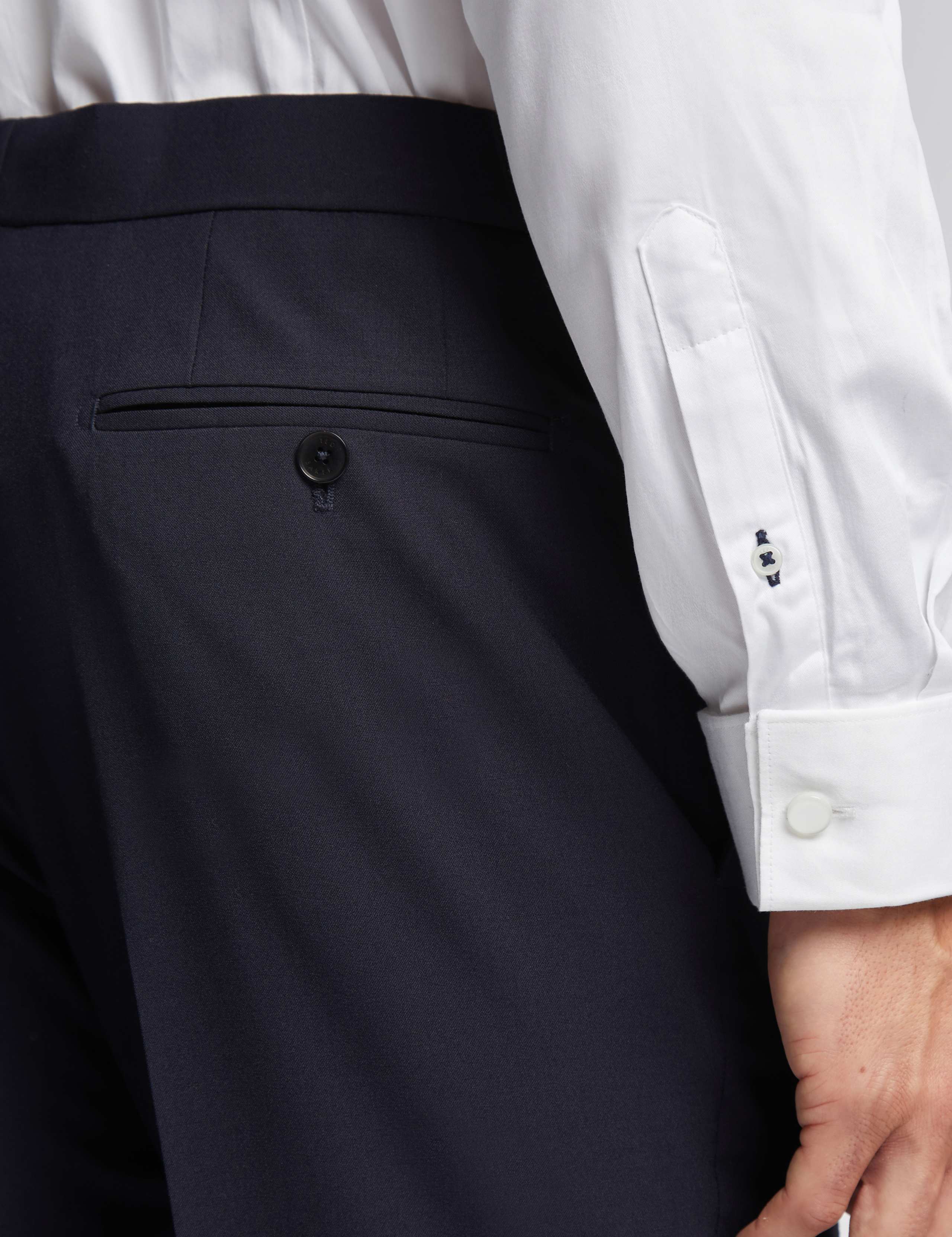Slim Fit Wool Rich Plain Tuxedo Trousers 4 of 4