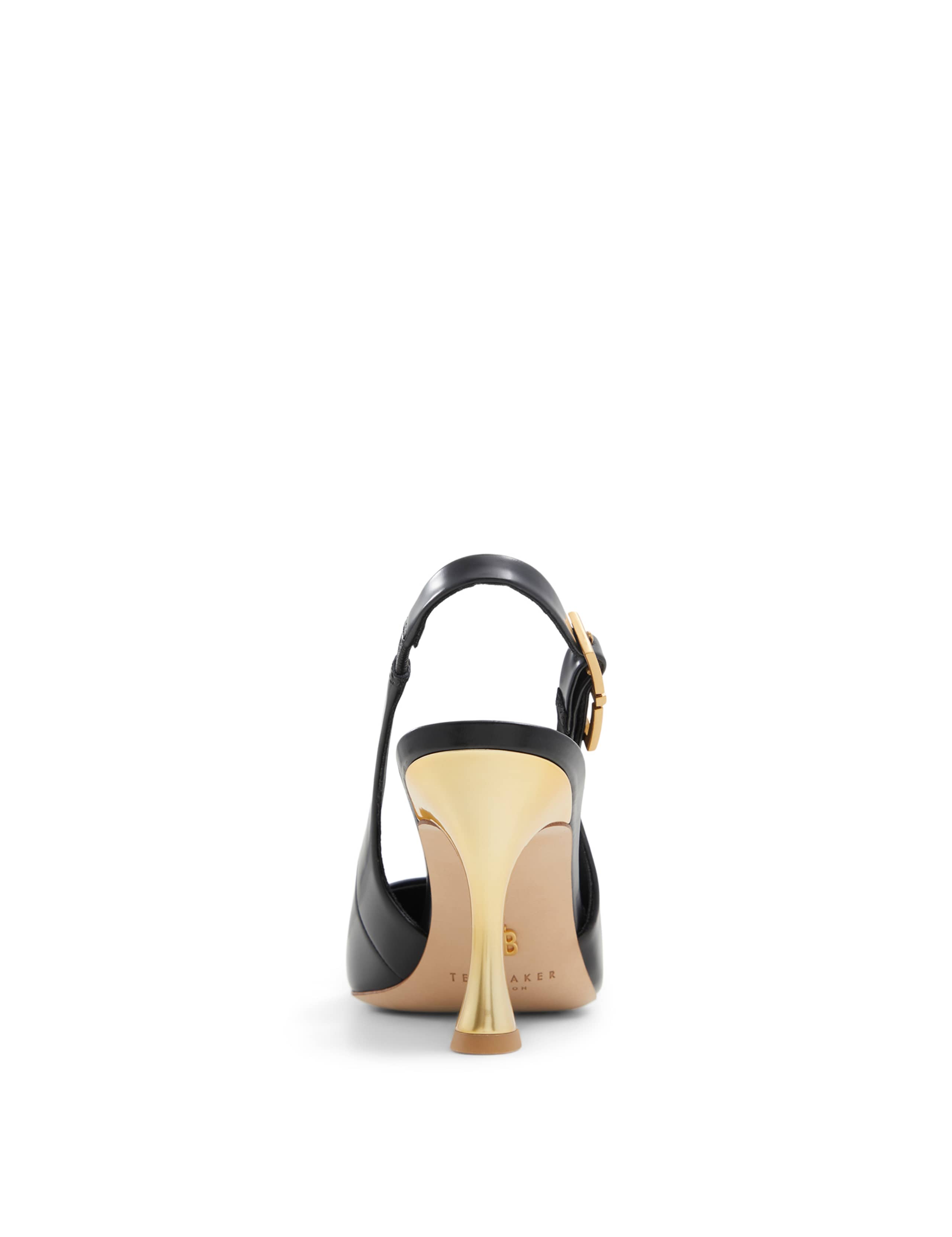 Leather Kitten Heel Pointed Slingback Shoes 4 of 8