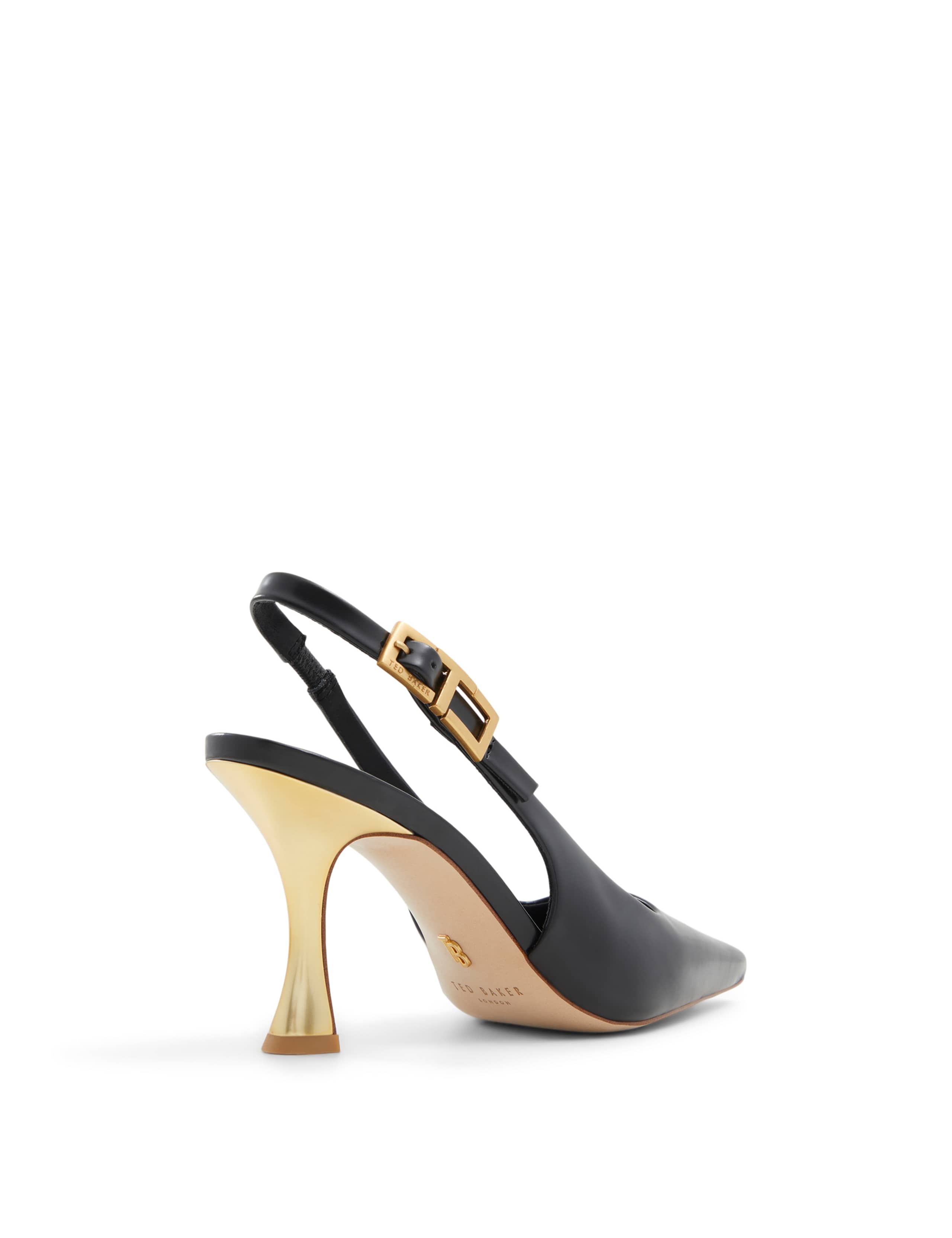 Leather Kitten Heel Pointed Slingback Shoes 5 of 8