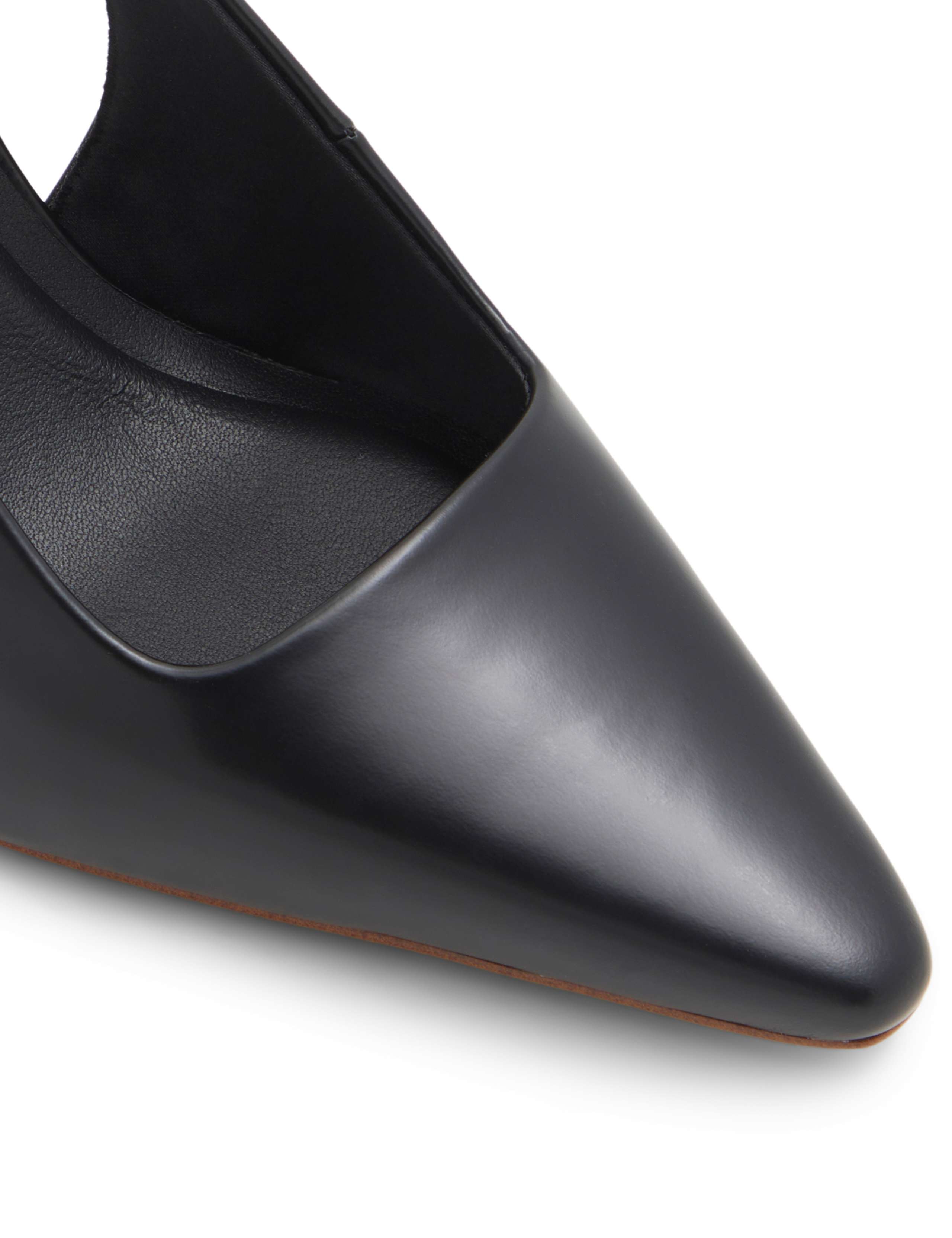 Leather Kitten Heel Pointed Slingback Shoes 8 of 8