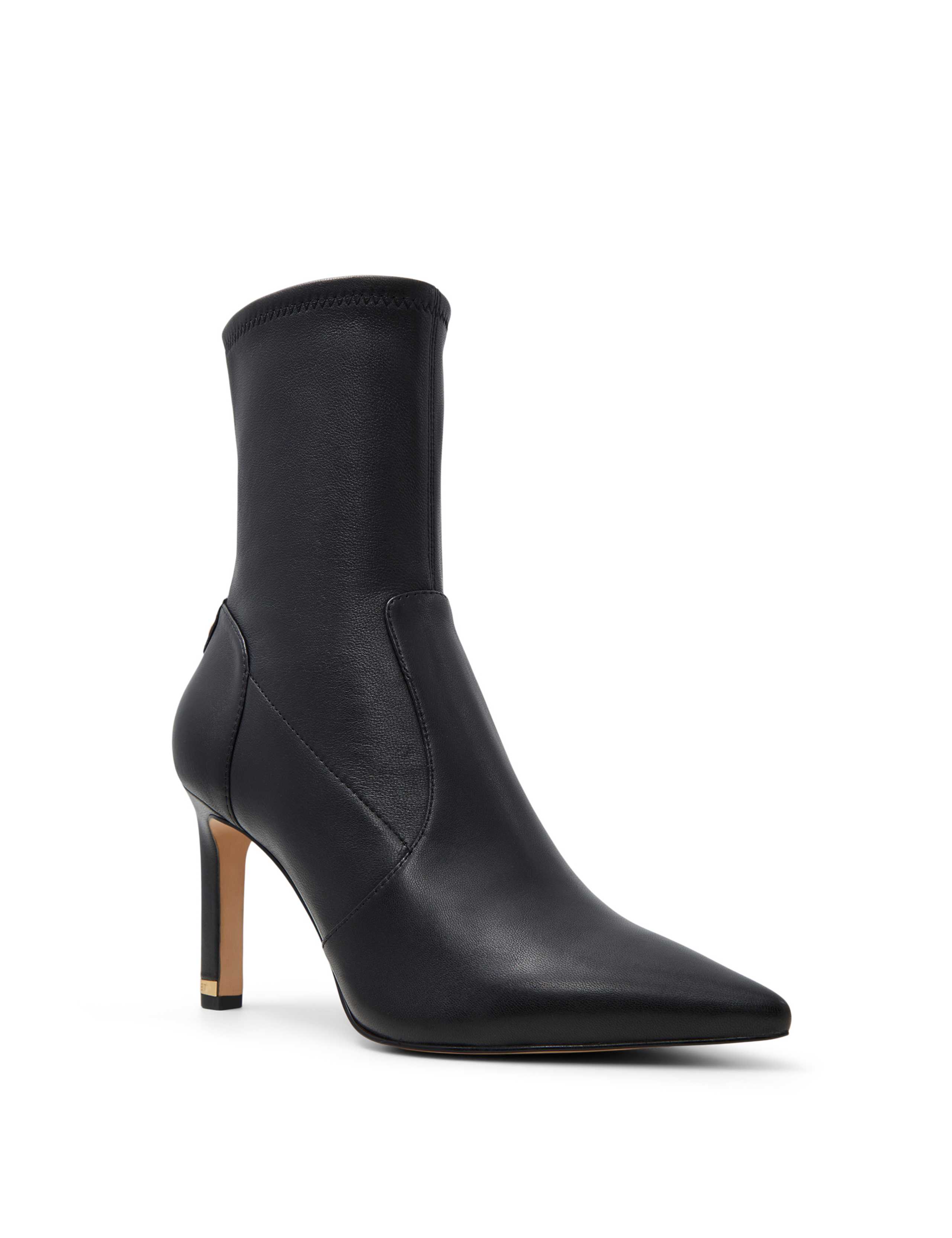 Leather Stiletto Heel Pointed Ankle Boots 2 of 8