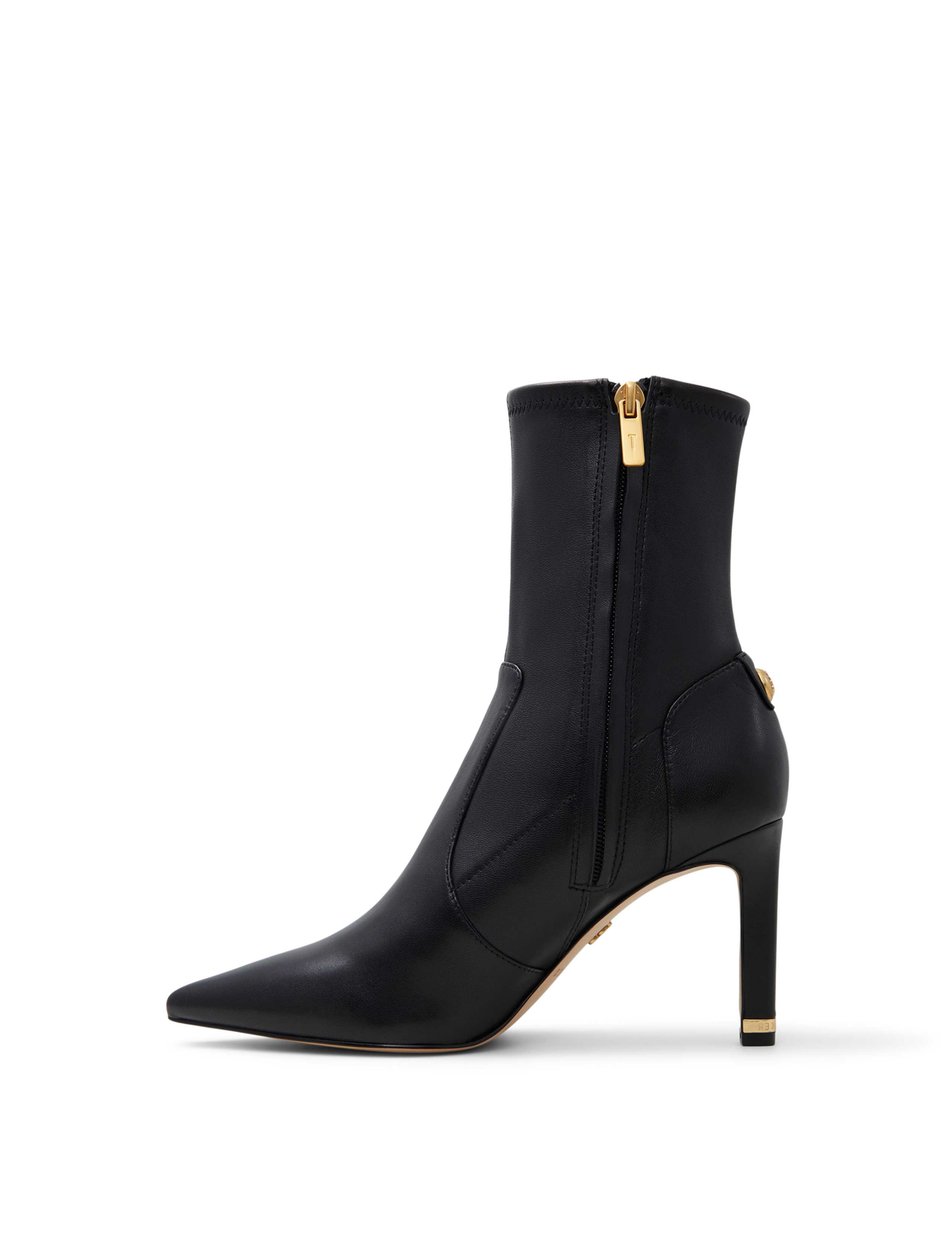 Leather Stiletto Heel Pointed Ankle Boots 3 of 8
