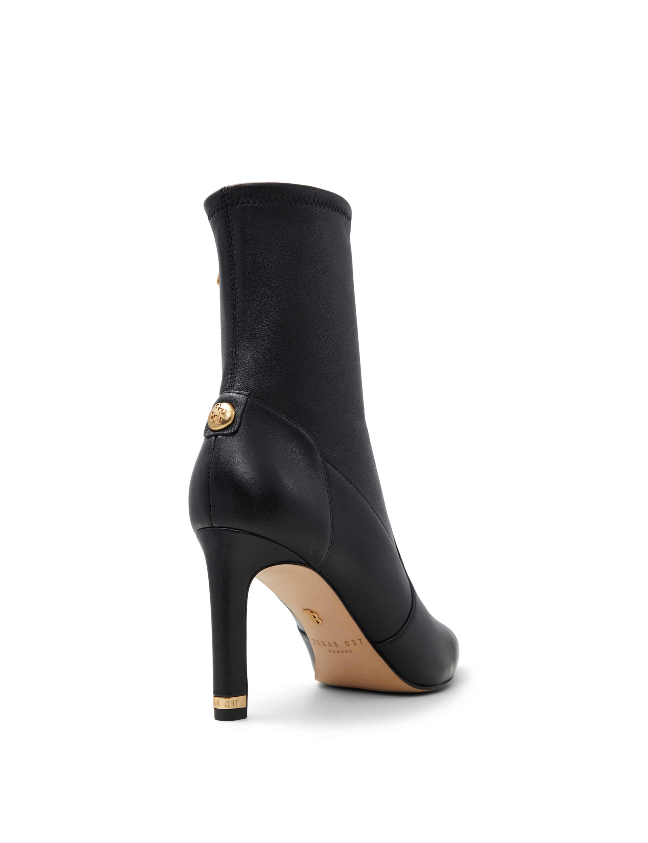 Leather Stiletto Heel Pointed Ankle Boots 5 of 8